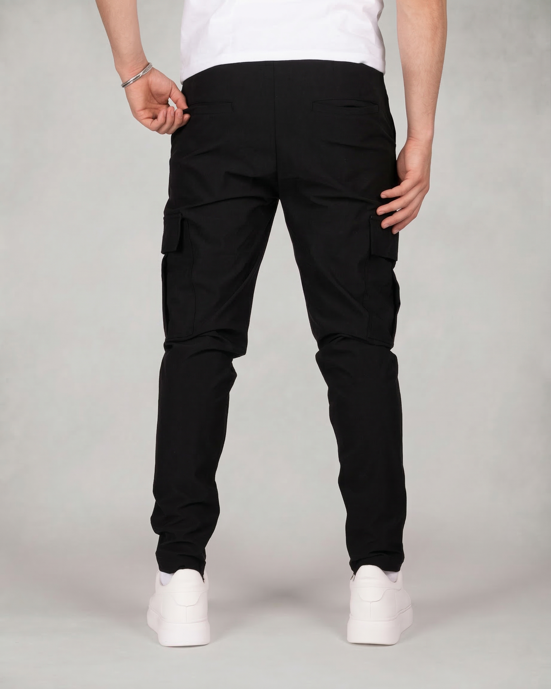 Slim Fit Cargo Jogger Pants with Flap Pockets