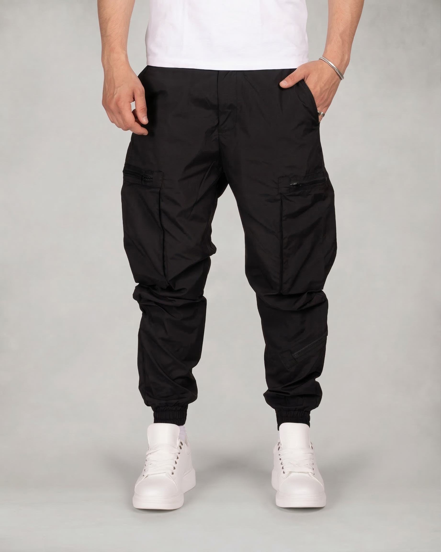Slim Fit Zip Pocket Cargo Joggers