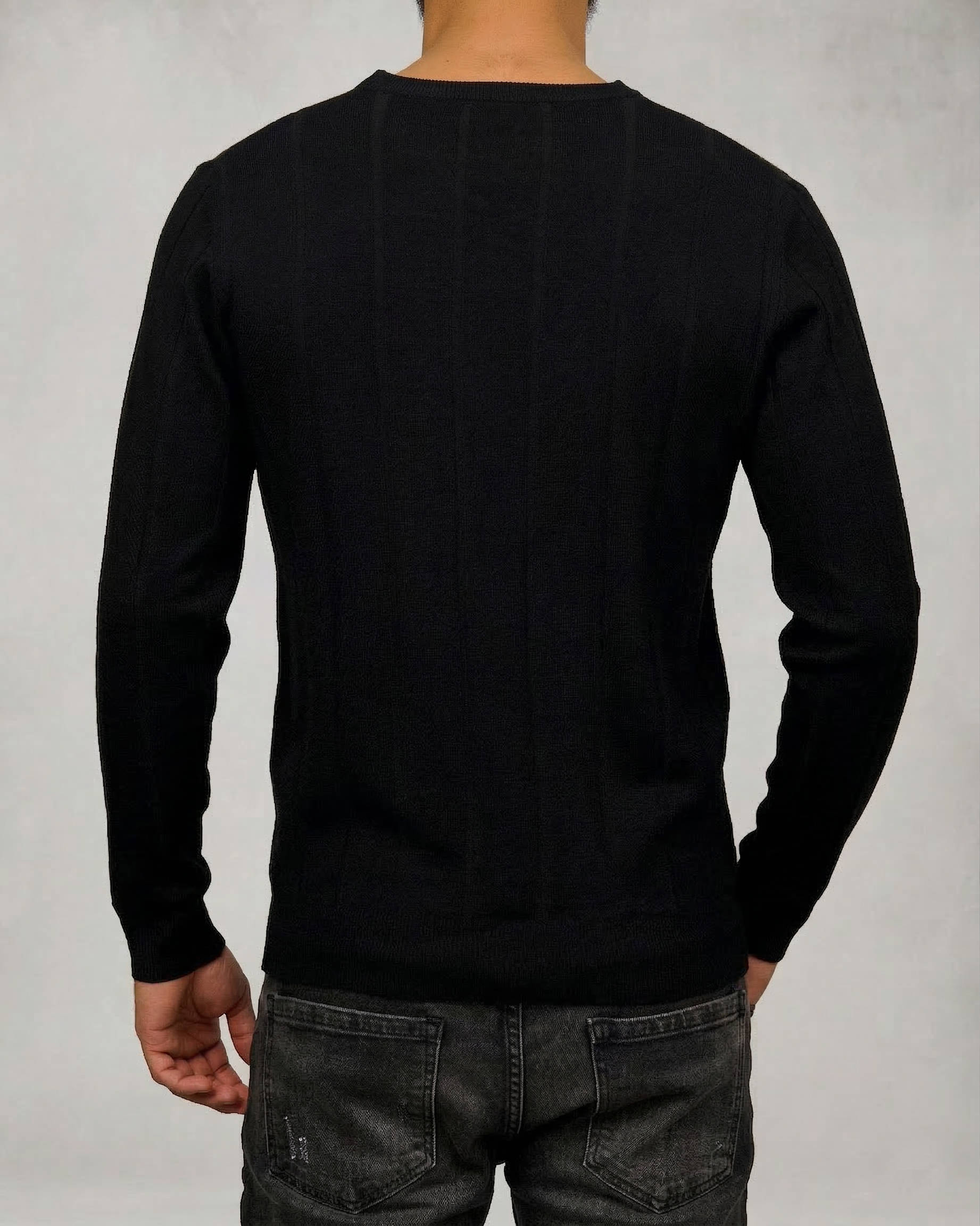 Ribbed Knit Crewneck Sweater