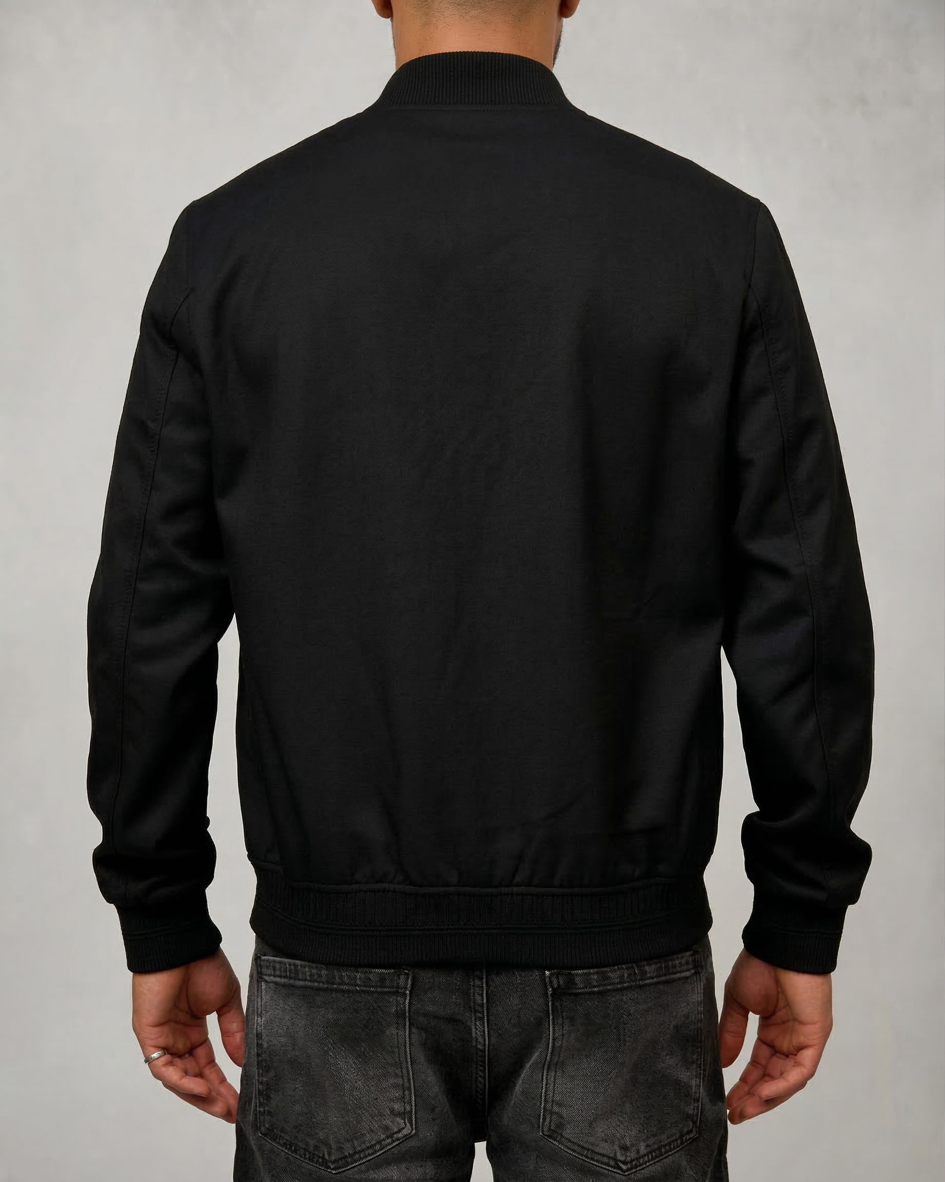 Minimalist Bomber Jacket with Snap Buttons