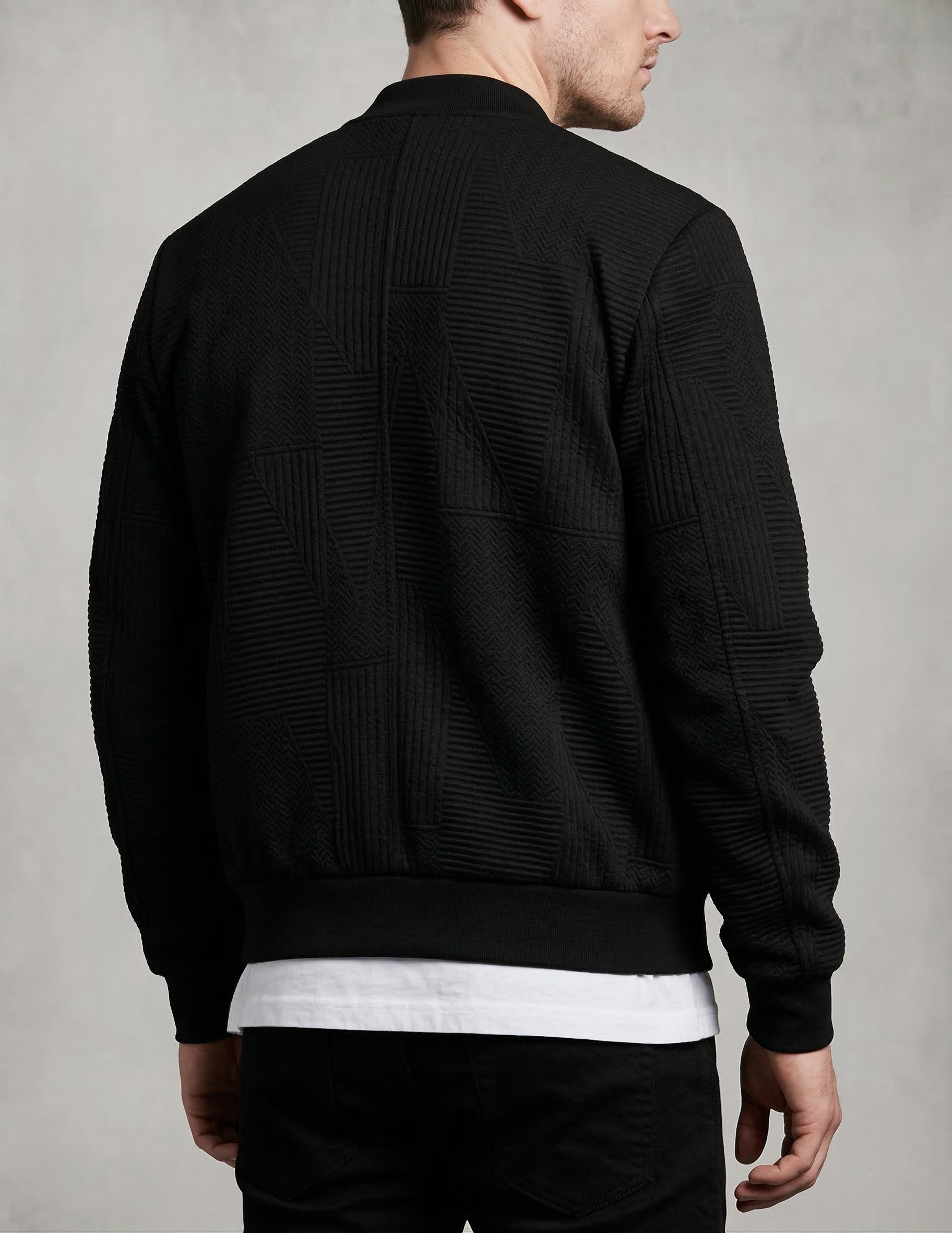 Multi Pattern Bomber Jacket