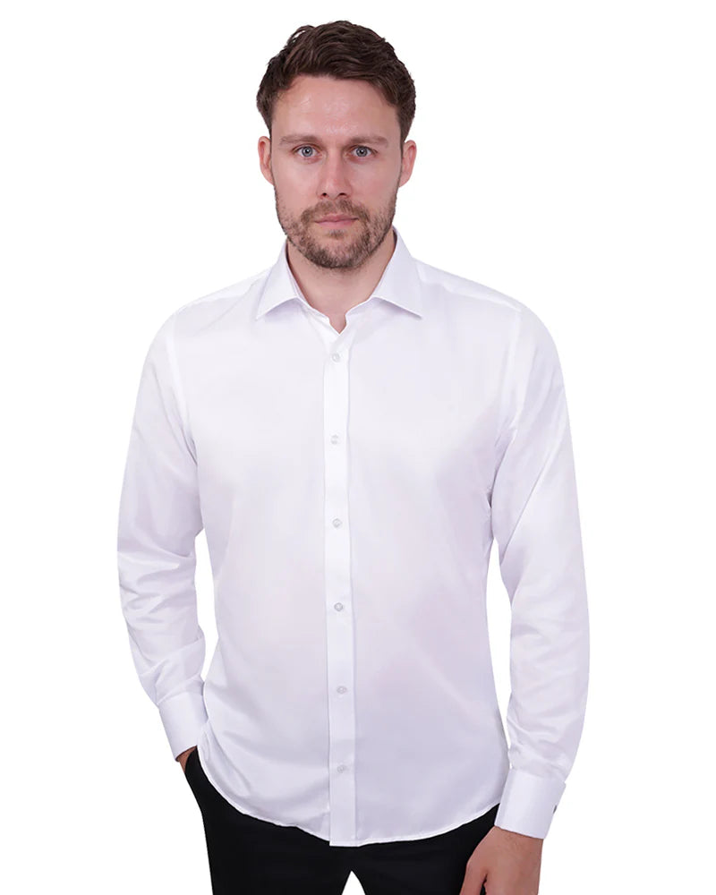 White Plain Double Cuff Shirt