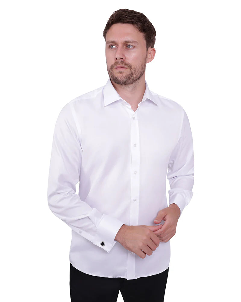White Plain Double Cuff Shirt