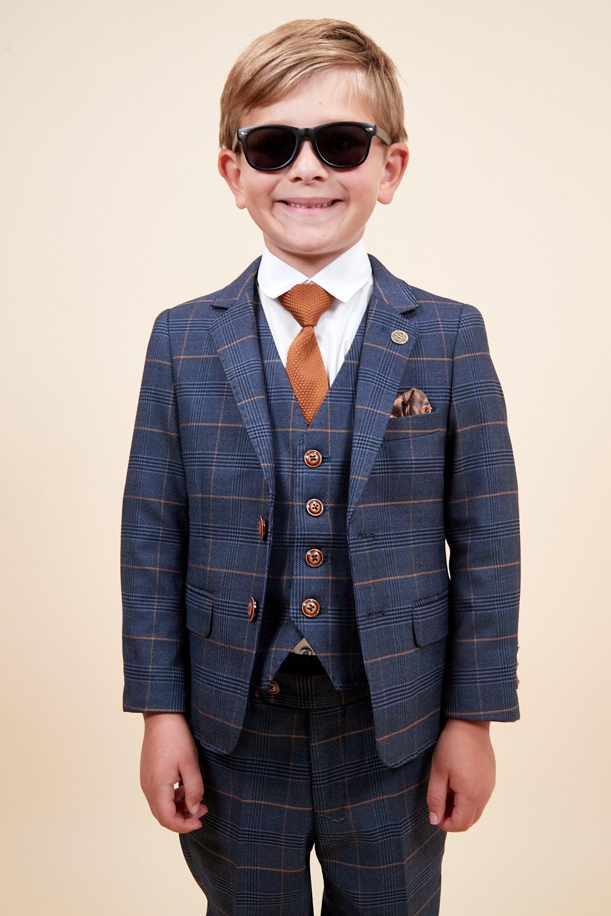 Jenson - Childrens Marine Navy Check Suit