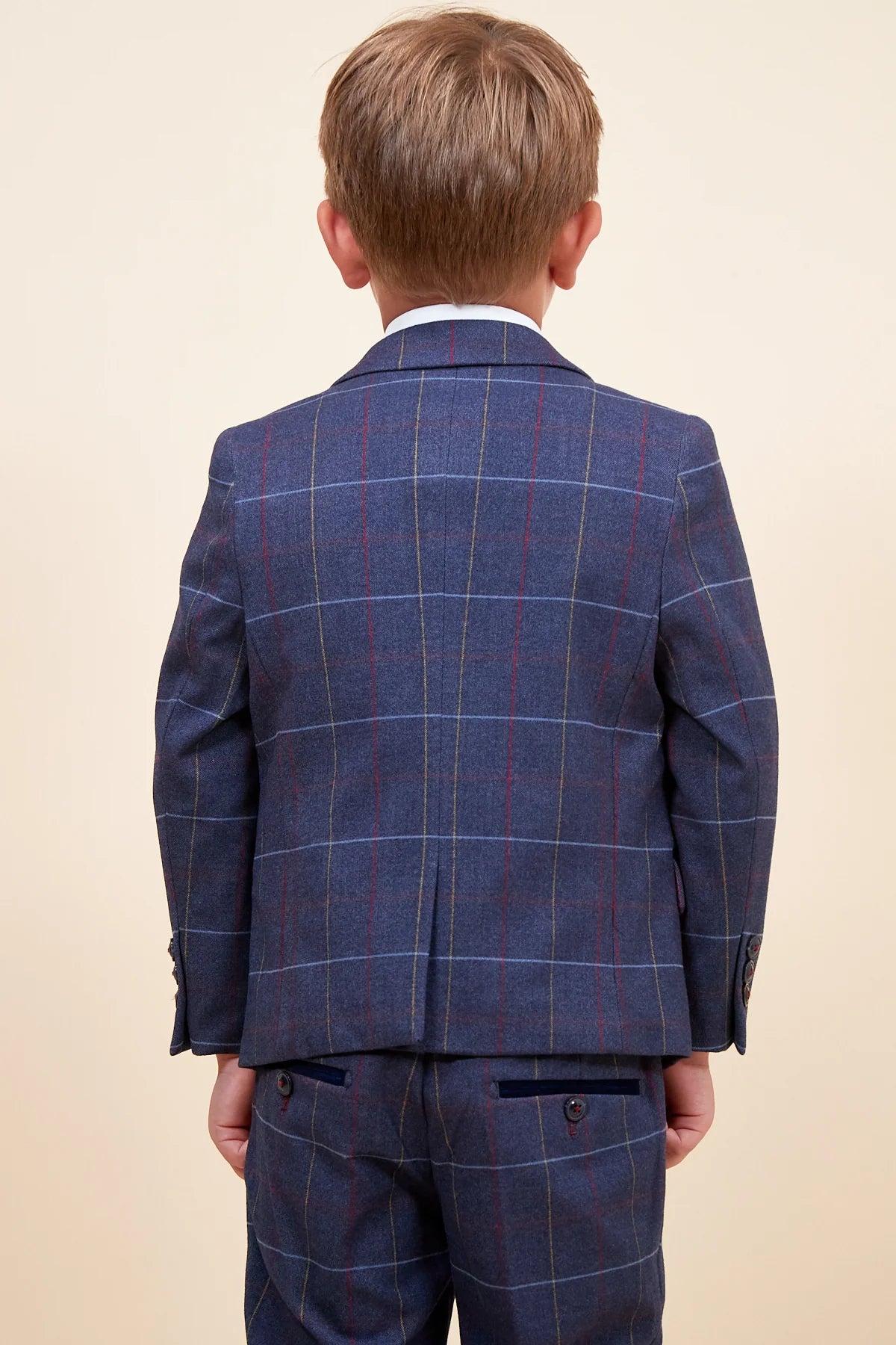 Drake - Children's Navy Check Three Piece Suit