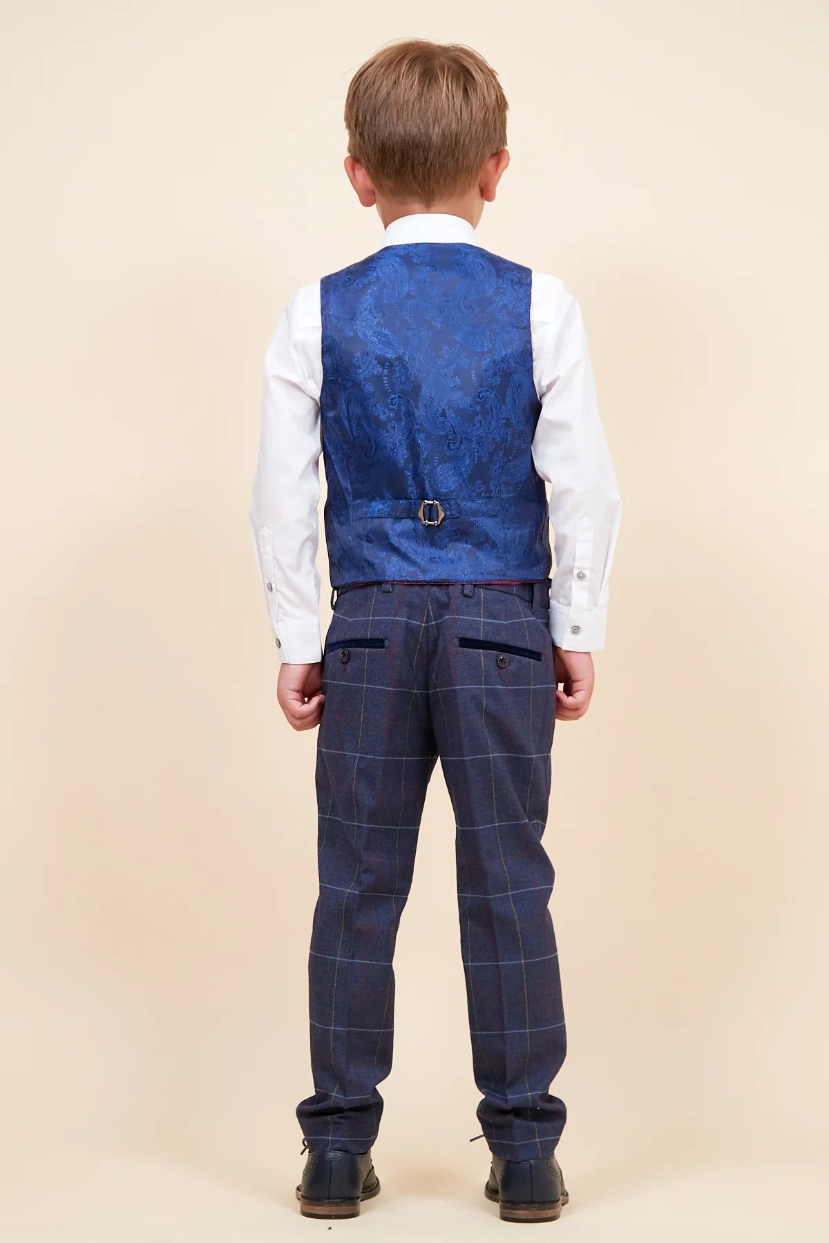 Drake - Children's Navy Check Three Piece Suit