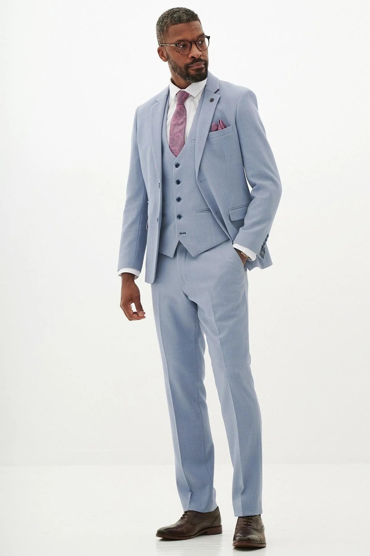 HM5 - Sky Blue Three Piece Suit