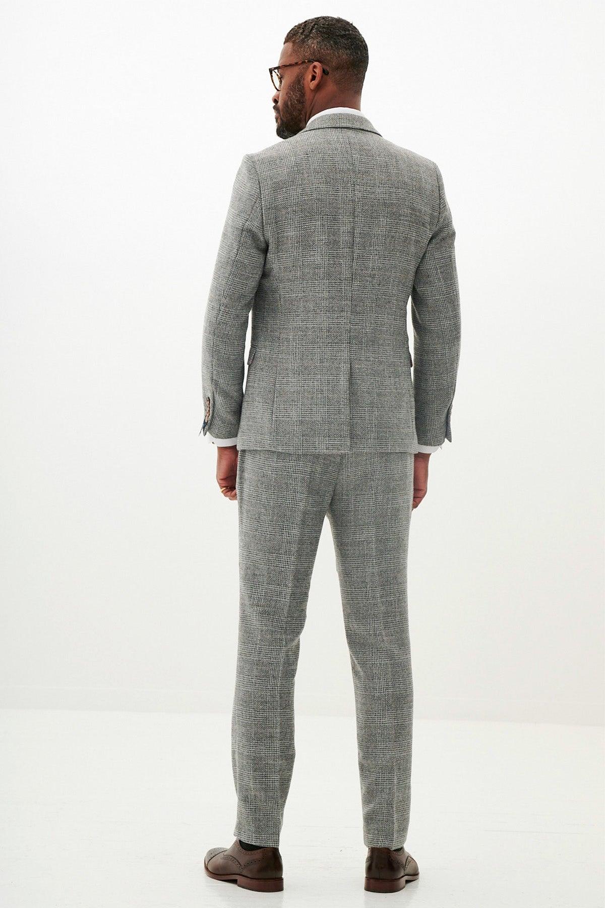 KRIS - Silver Grey Tweed Three Piece Suit