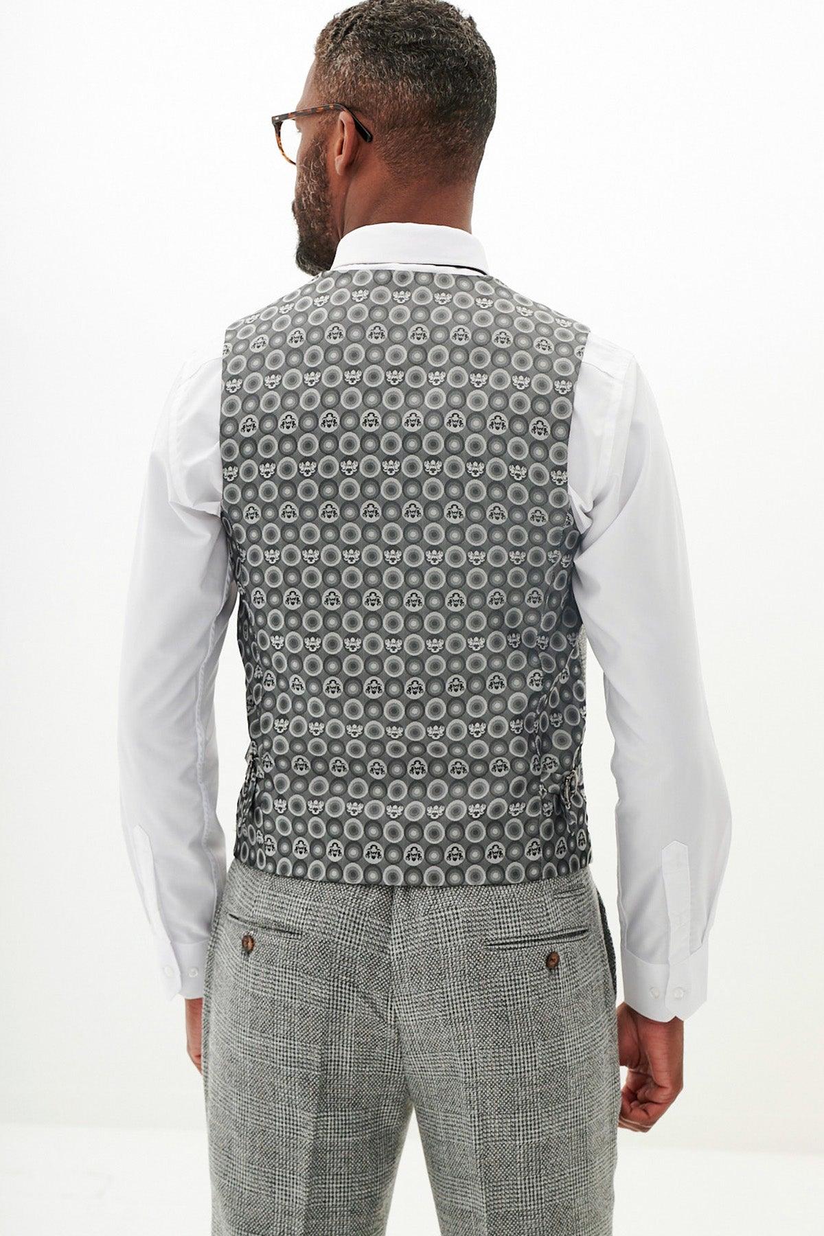 KRIS - Silver Grey Tweed Three Piece Suit