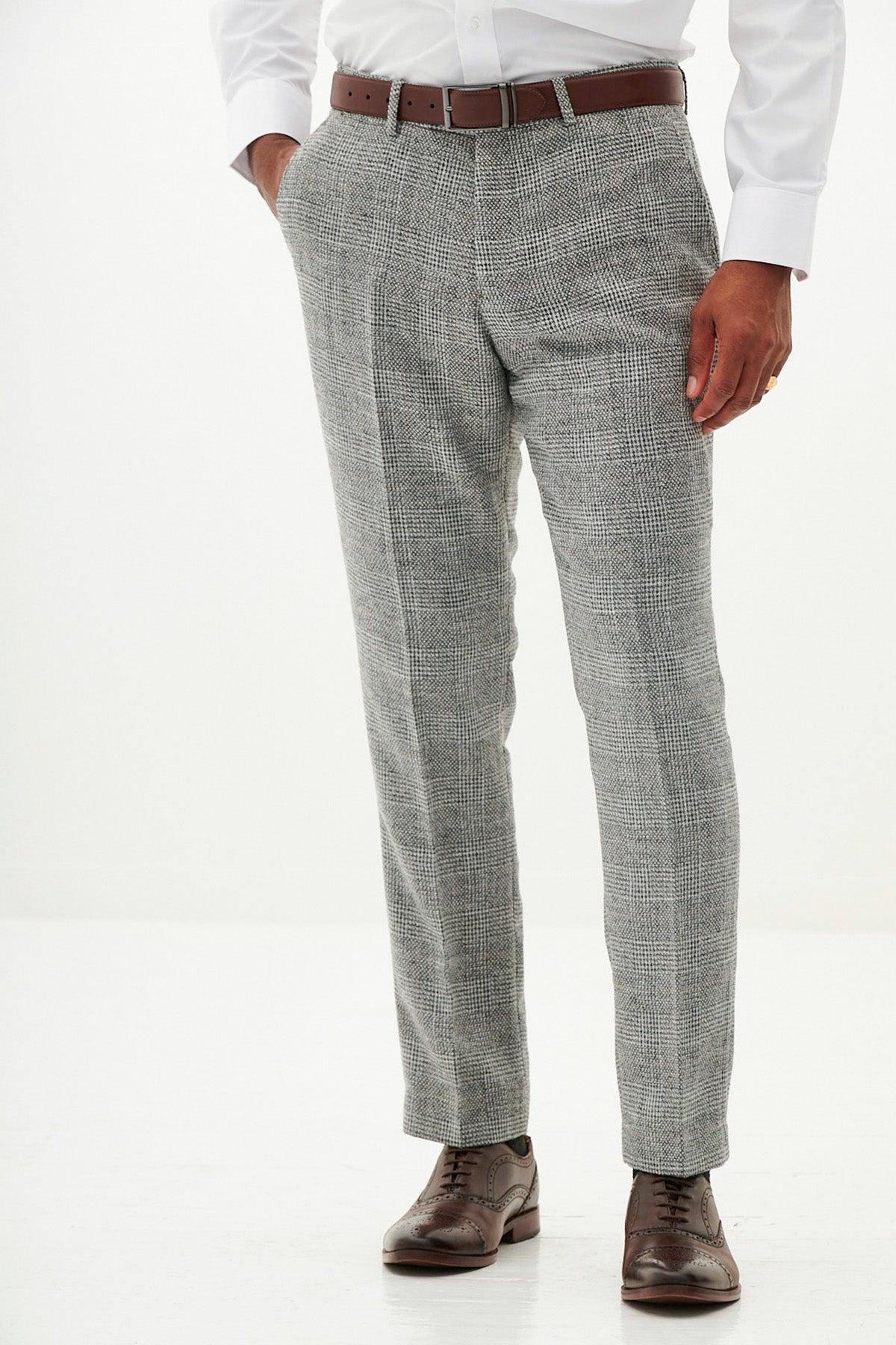 Kris - Silver Grey Tweed Trousers