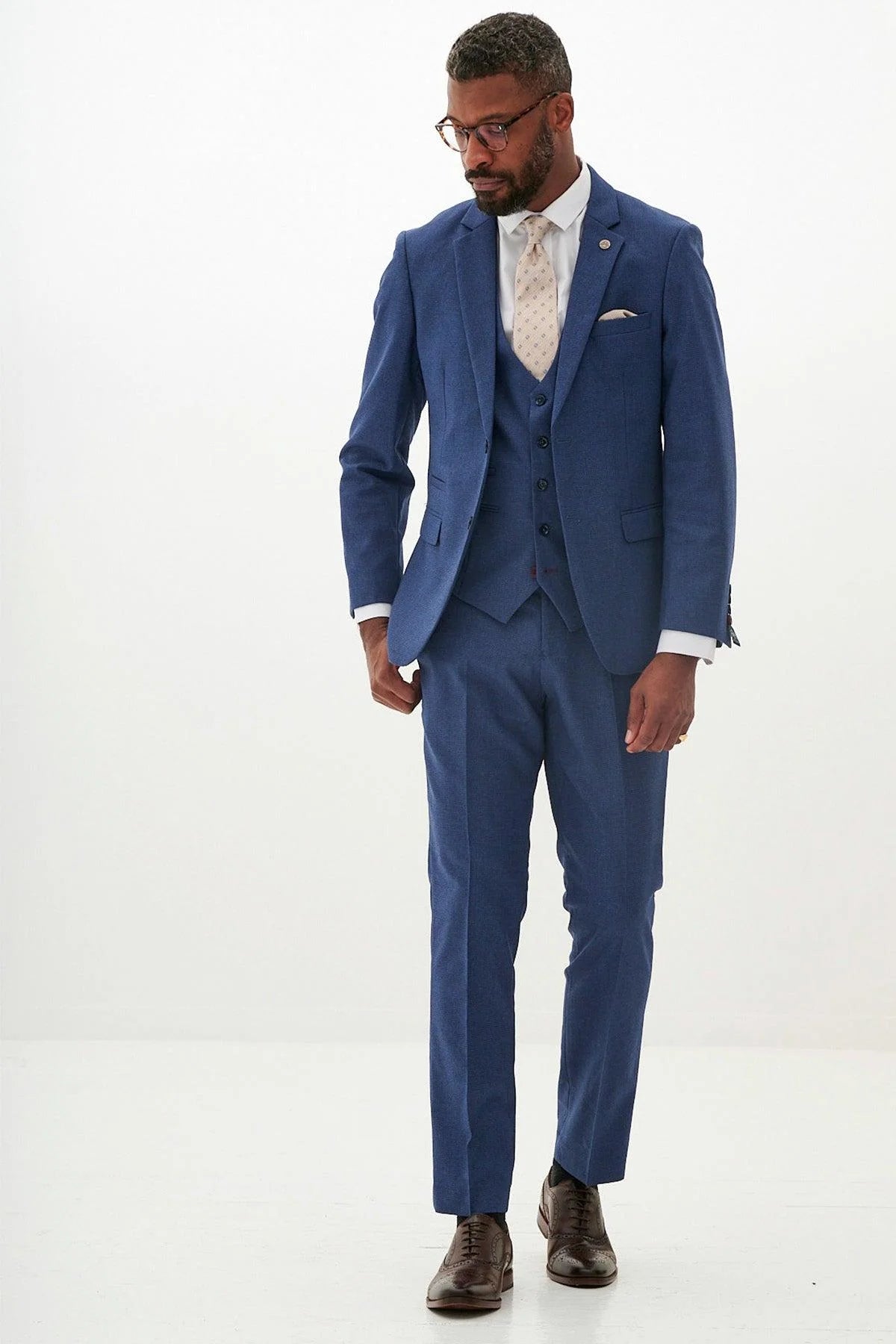 Ashley - Navy Blue Three Piece Suit