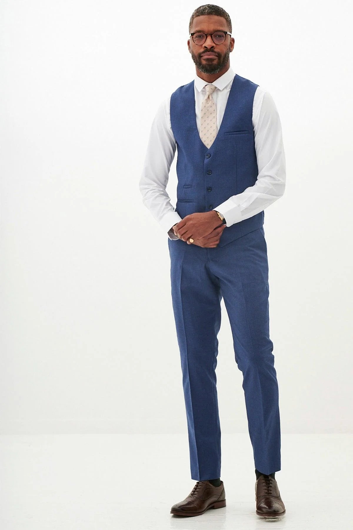 Ashley - Navy Blue Three Piece Suit