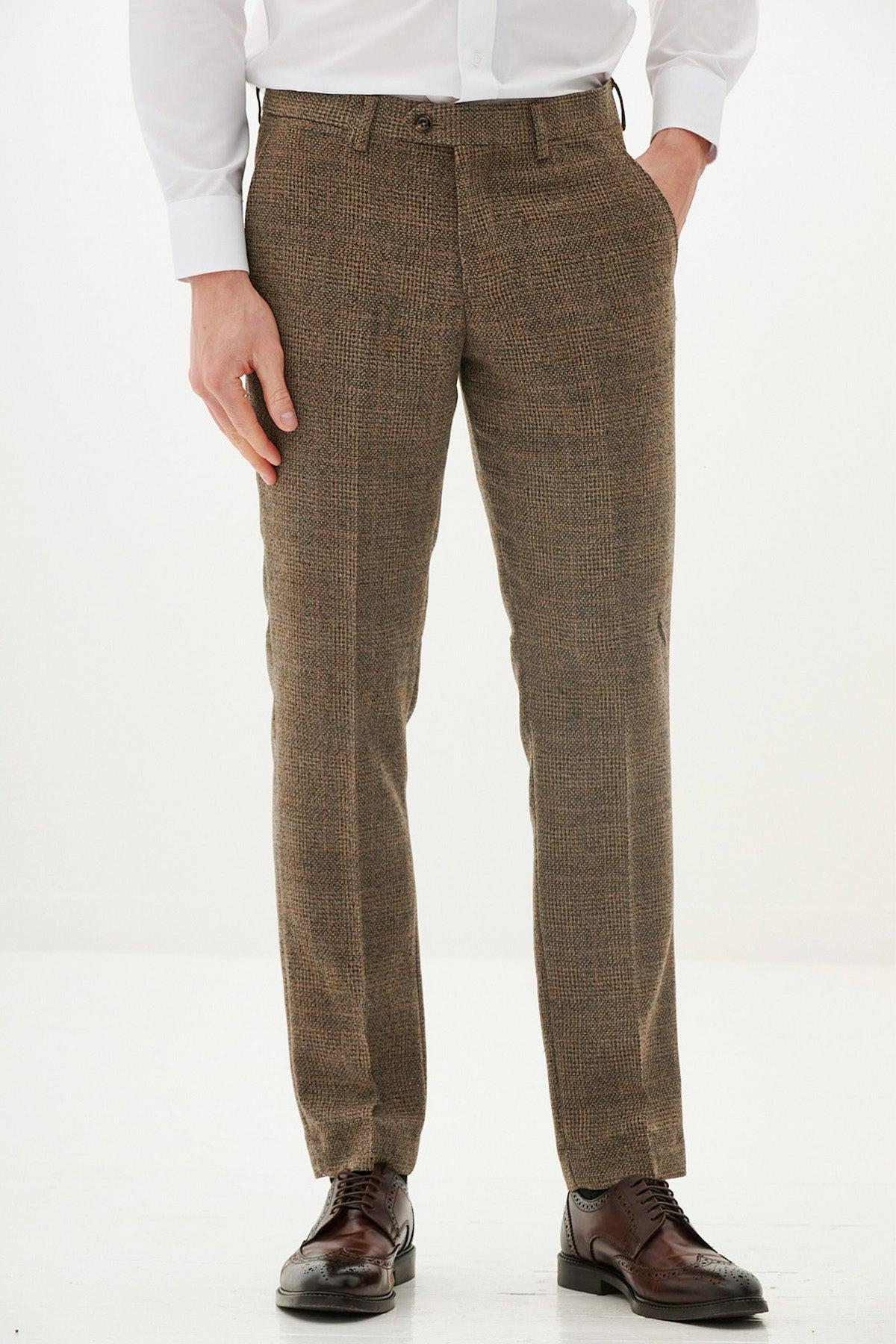 Kris - Tan Tweed Trousers