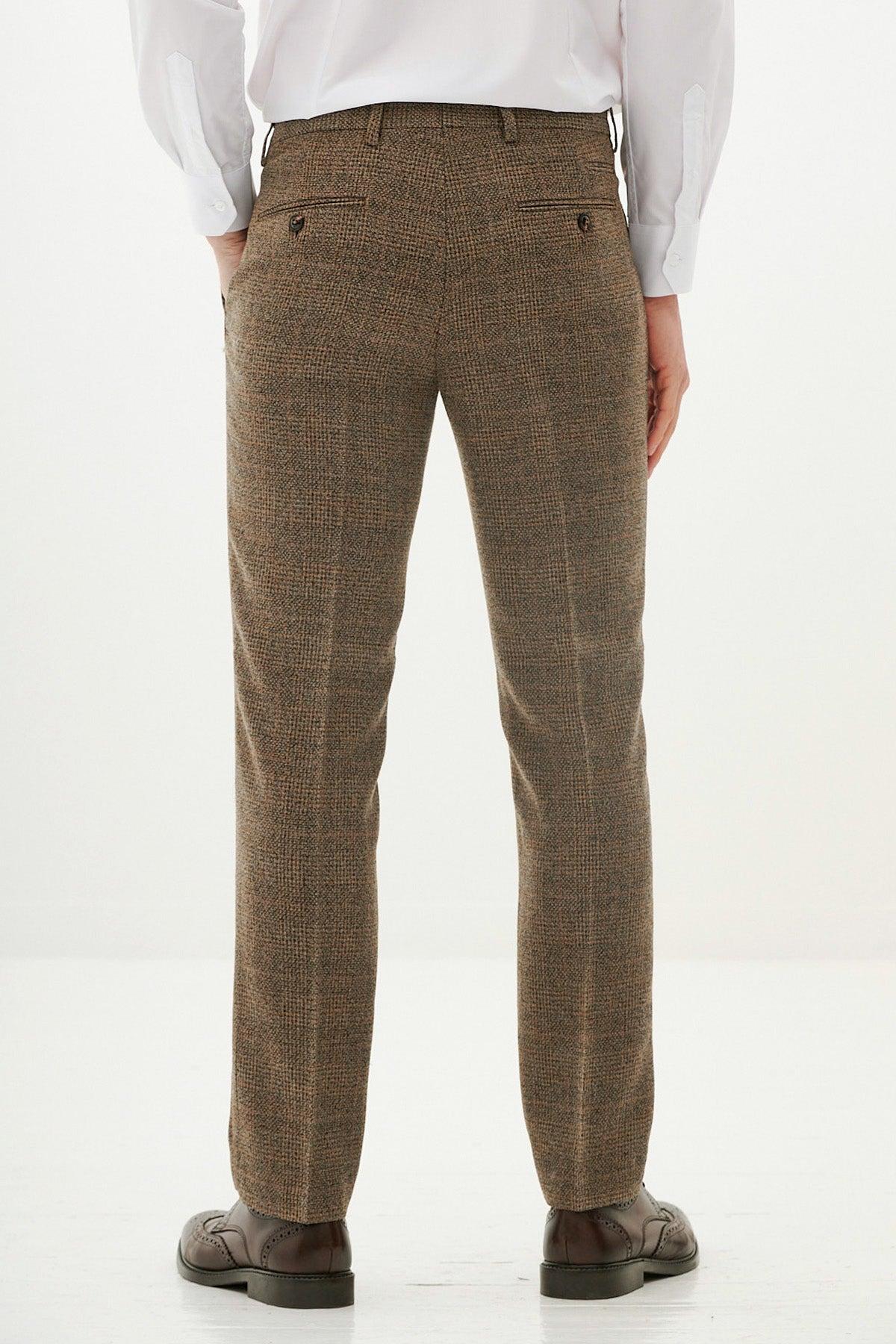 Kris - Tan Tweed Trousers