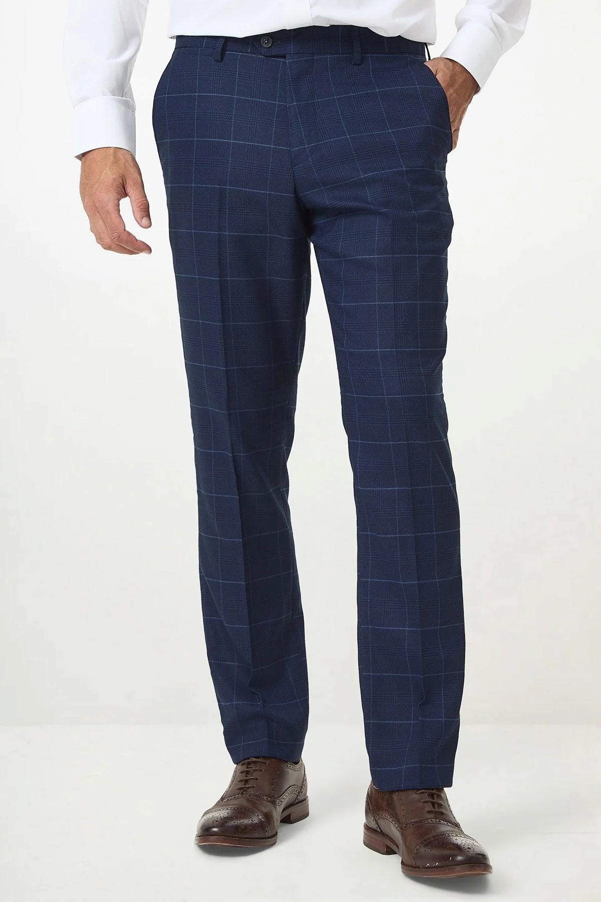 Edinson - Navy Sky Check Trousers