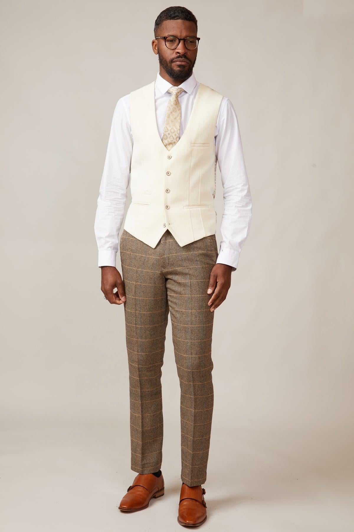 Kelvin Cream Single Breasted Waistcoat