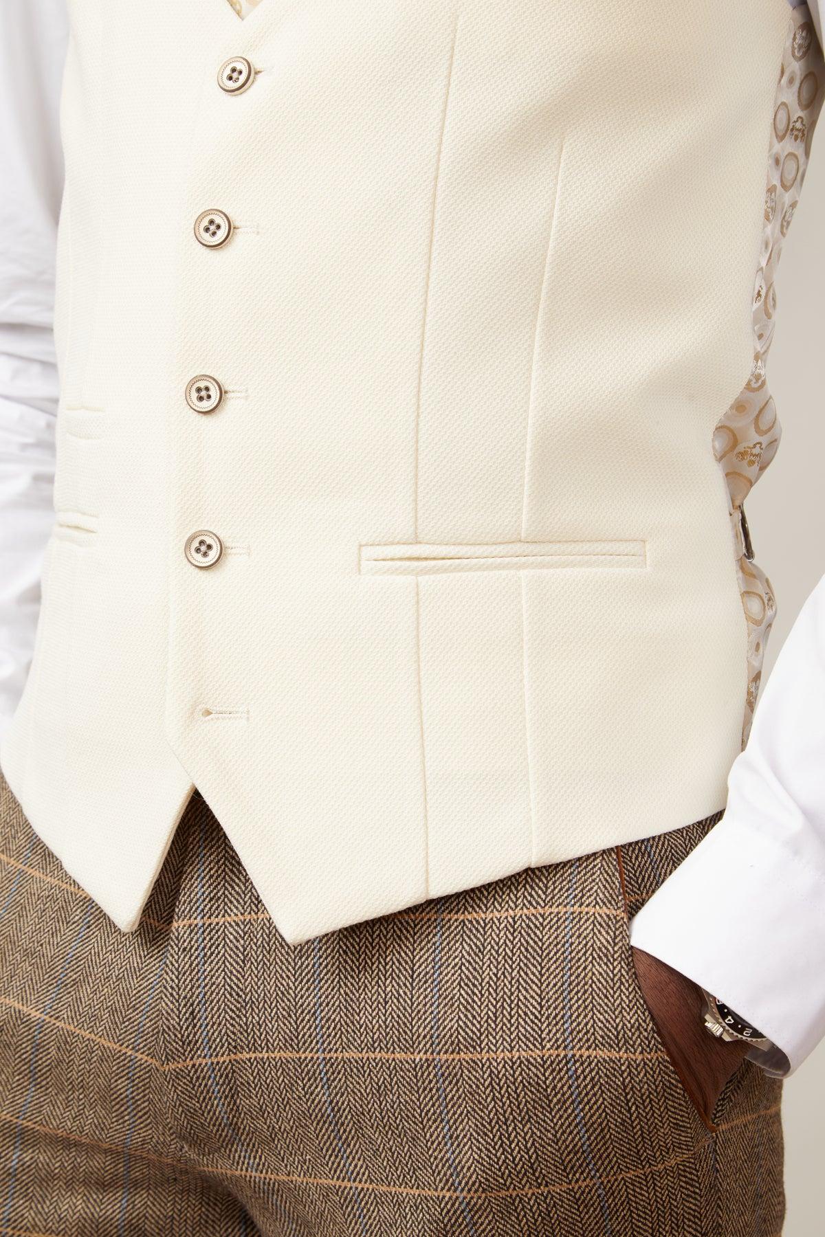 Kelvin Cream Single Breasted Waistcoat