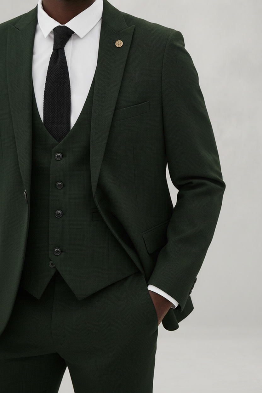 Bromley - Olive Green Check Blazer