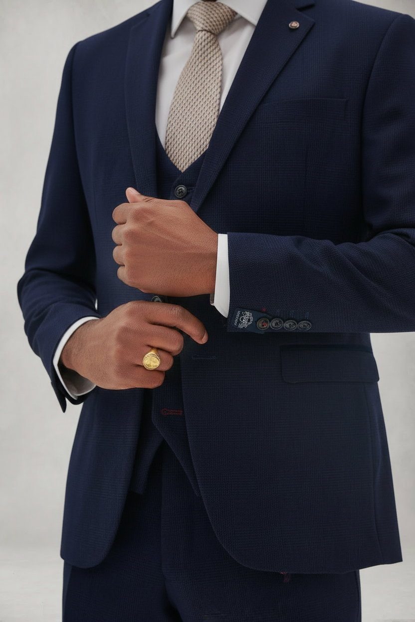 Bromley - Navy Check Blazer