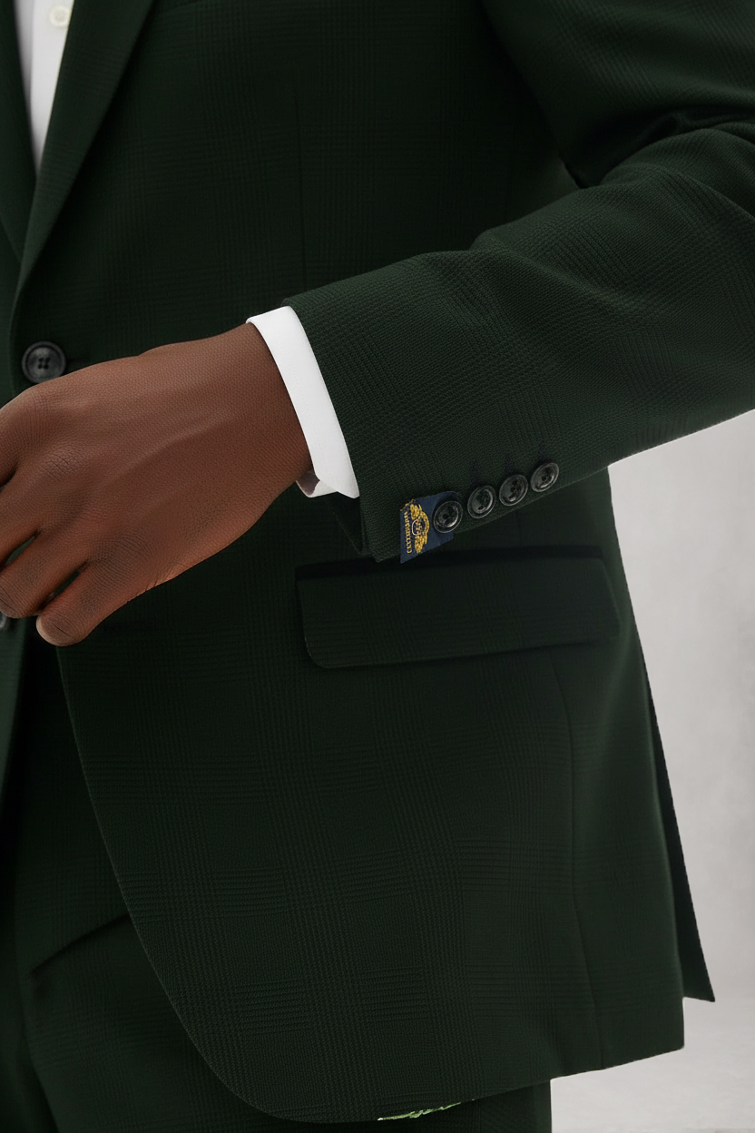 Bromley - Olive Green Check Blazer