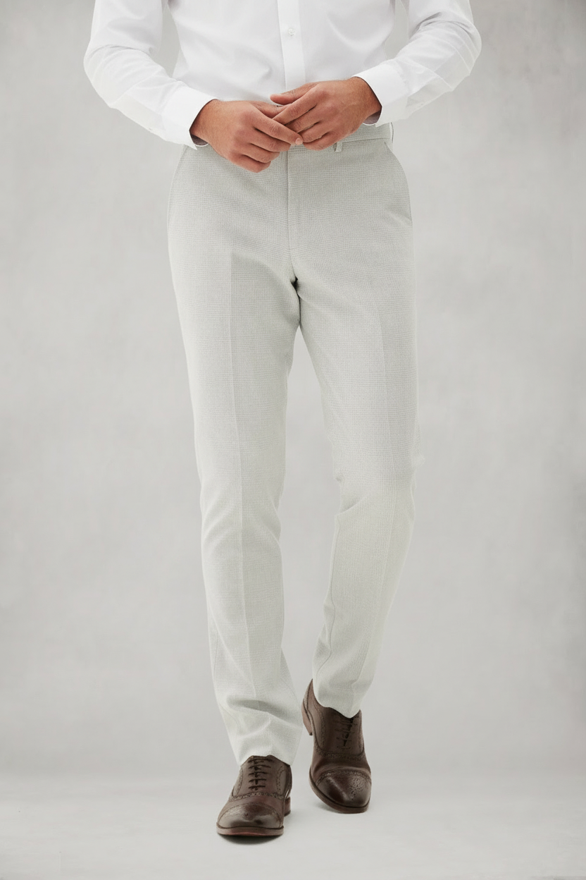 Bromley - Stone Check Three Piece Suit