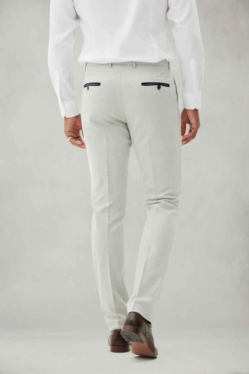 Bromley - Stone Check Three Piece Suit