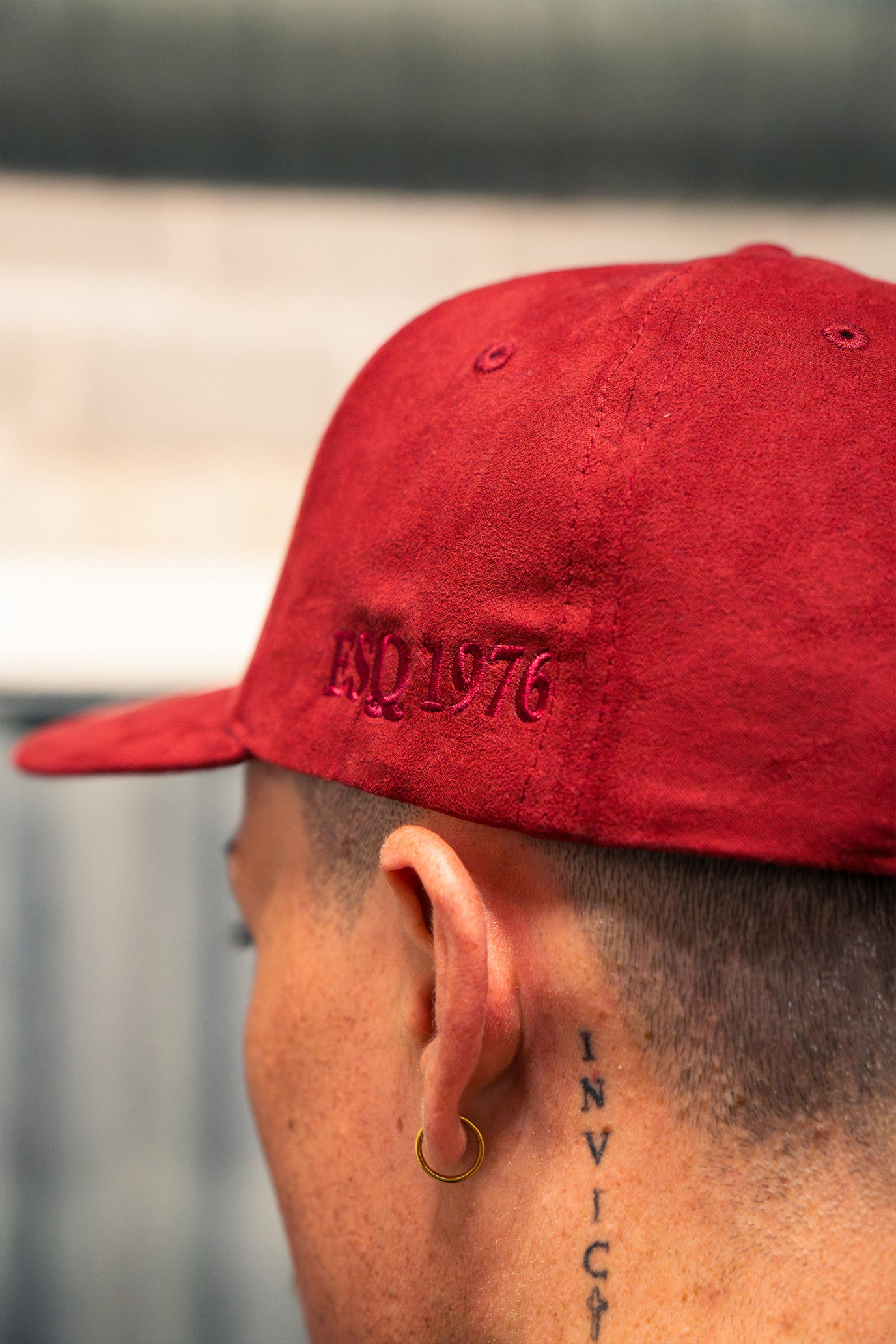 Esq1976 Off Duty Suede Cap - Cardinal Red