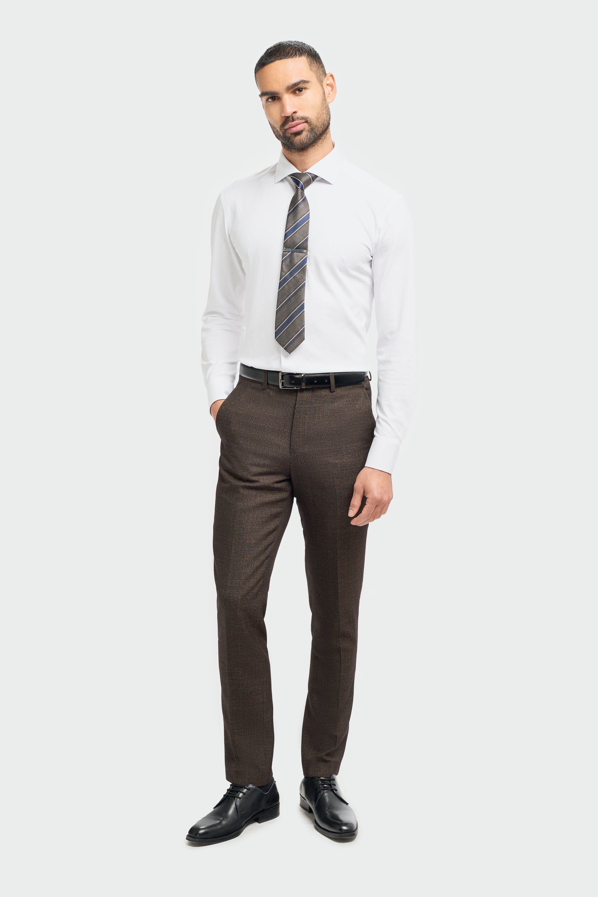 Caridi Brown Slim Fit Trousers