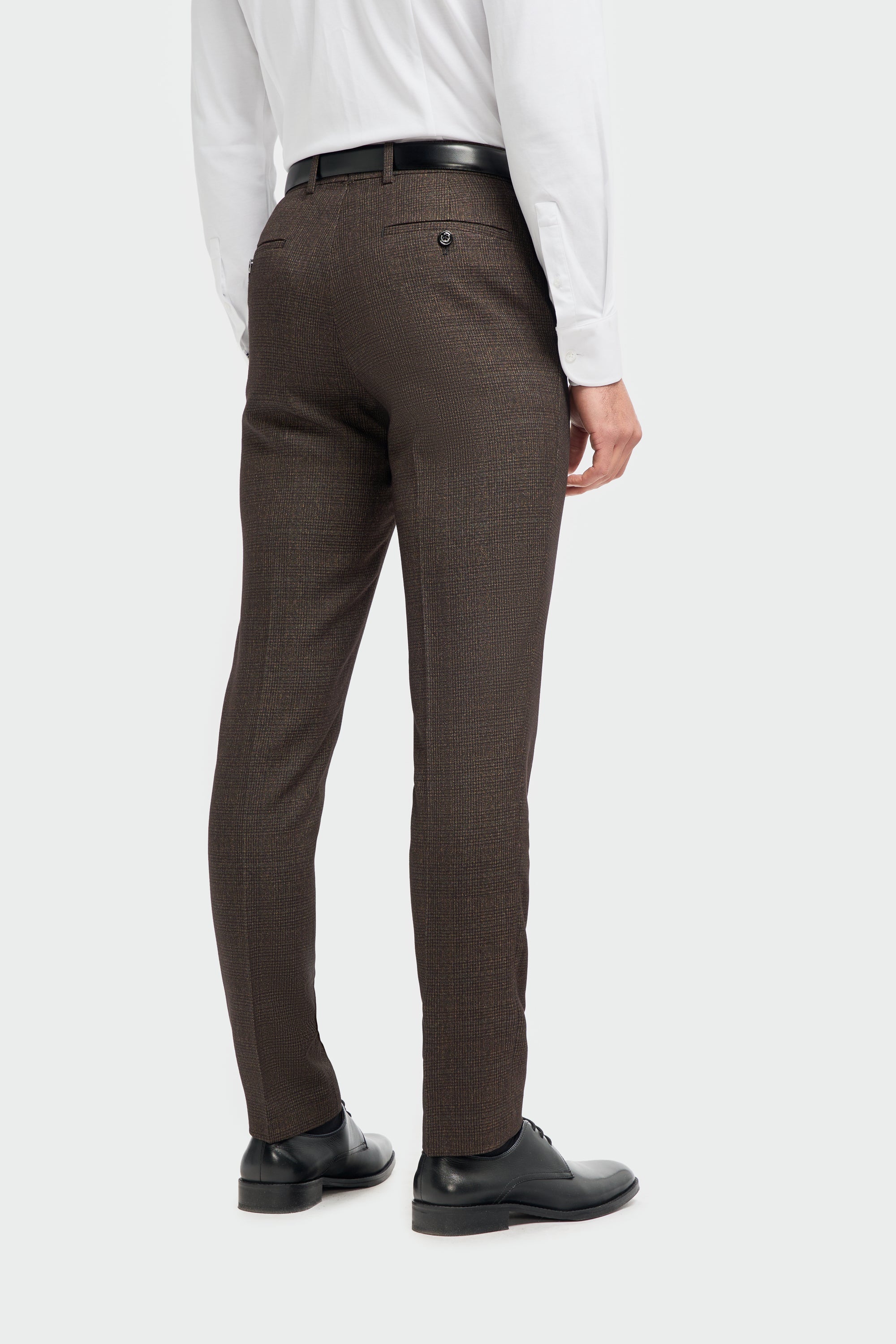 Caridi Brown Regular Check Three Piece Suit