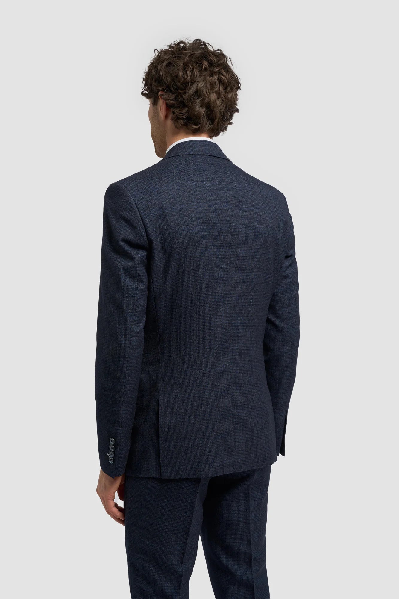 Caridi - Navy Regular Check Three Piece Suit