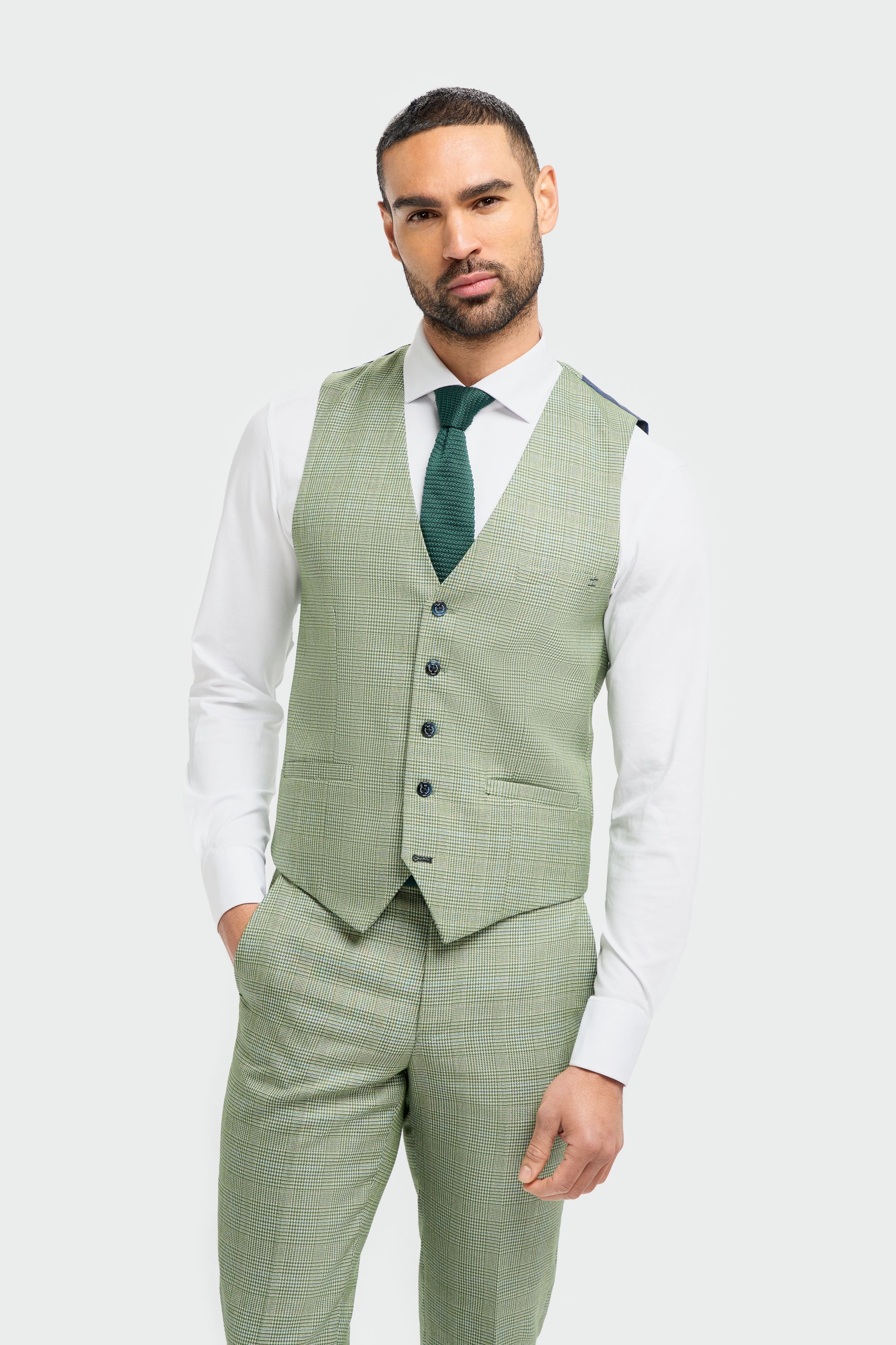 Caridi - Sage Regular Check Three Piece Suit