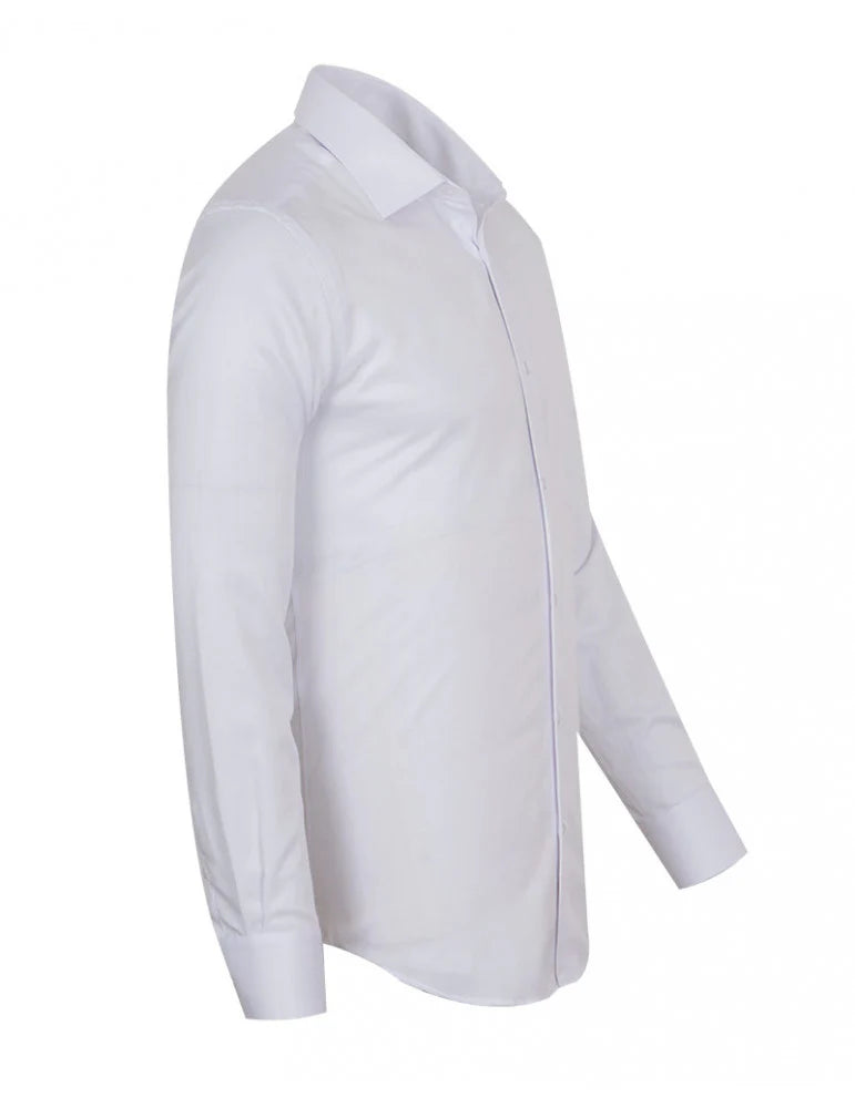 White Classic Twill Single Cuff Shirt