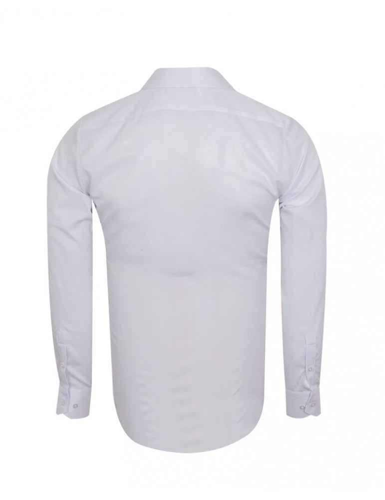 White Classic Twill Single Cuff Shirt