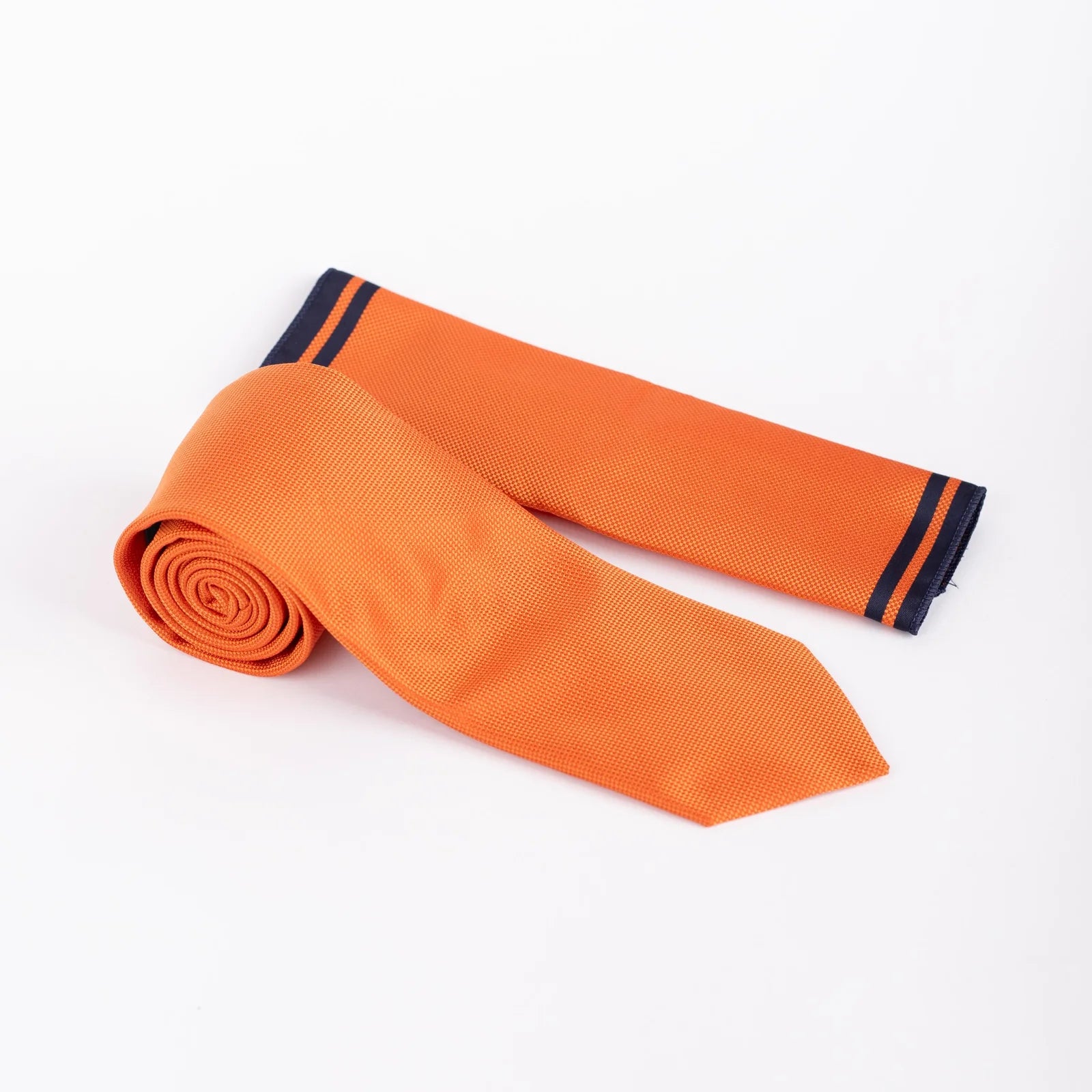 Textured - Tie & Pocket Square Set in Dark Orange