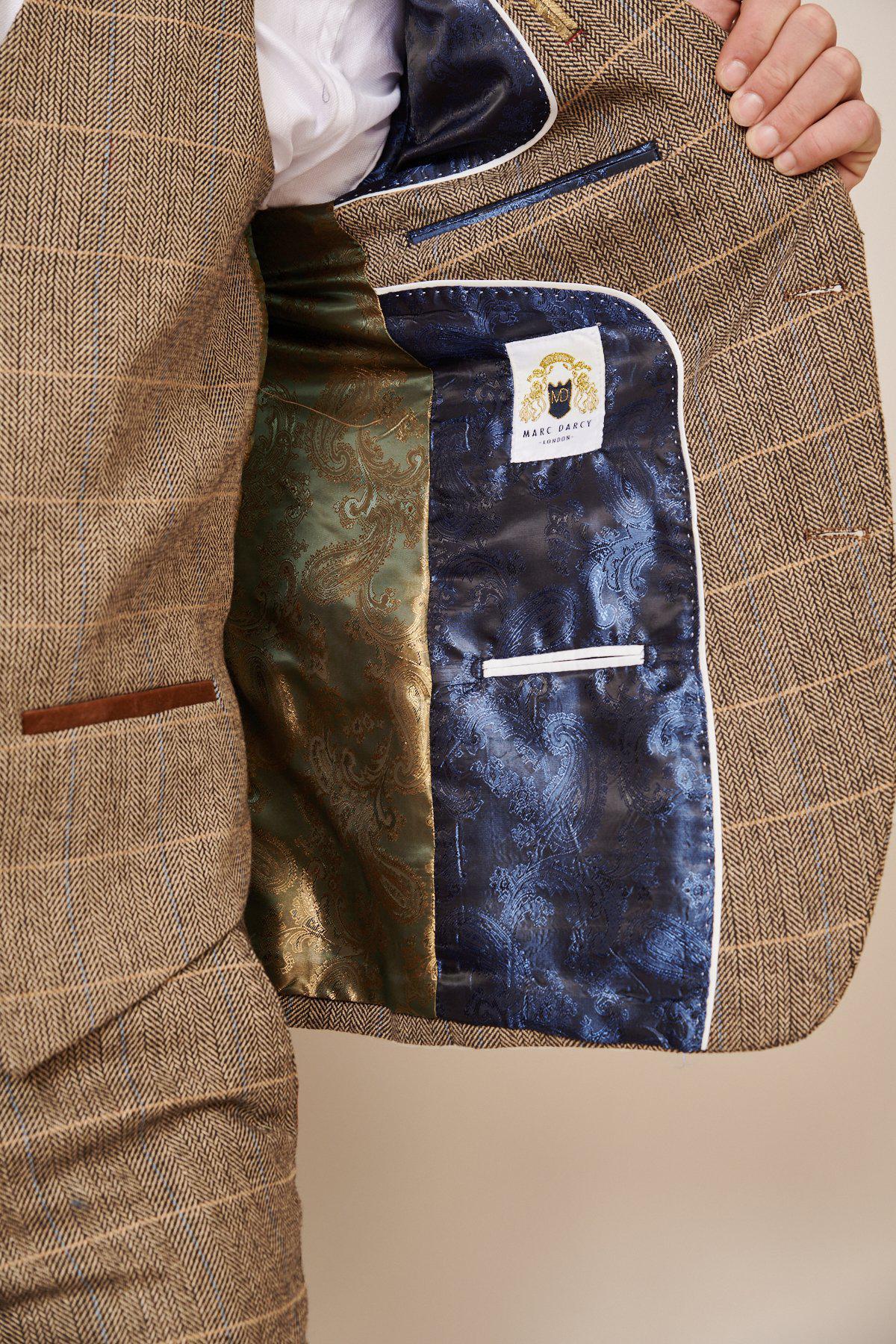 Ted - Tan Tweed Check Blazer