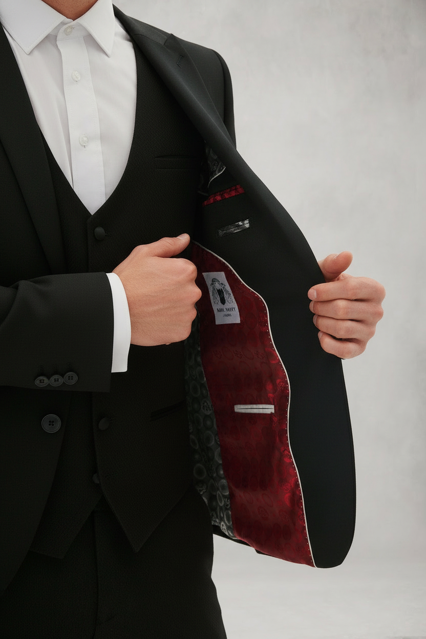 Dalton - Black Tux Lapel Diamond Blazer