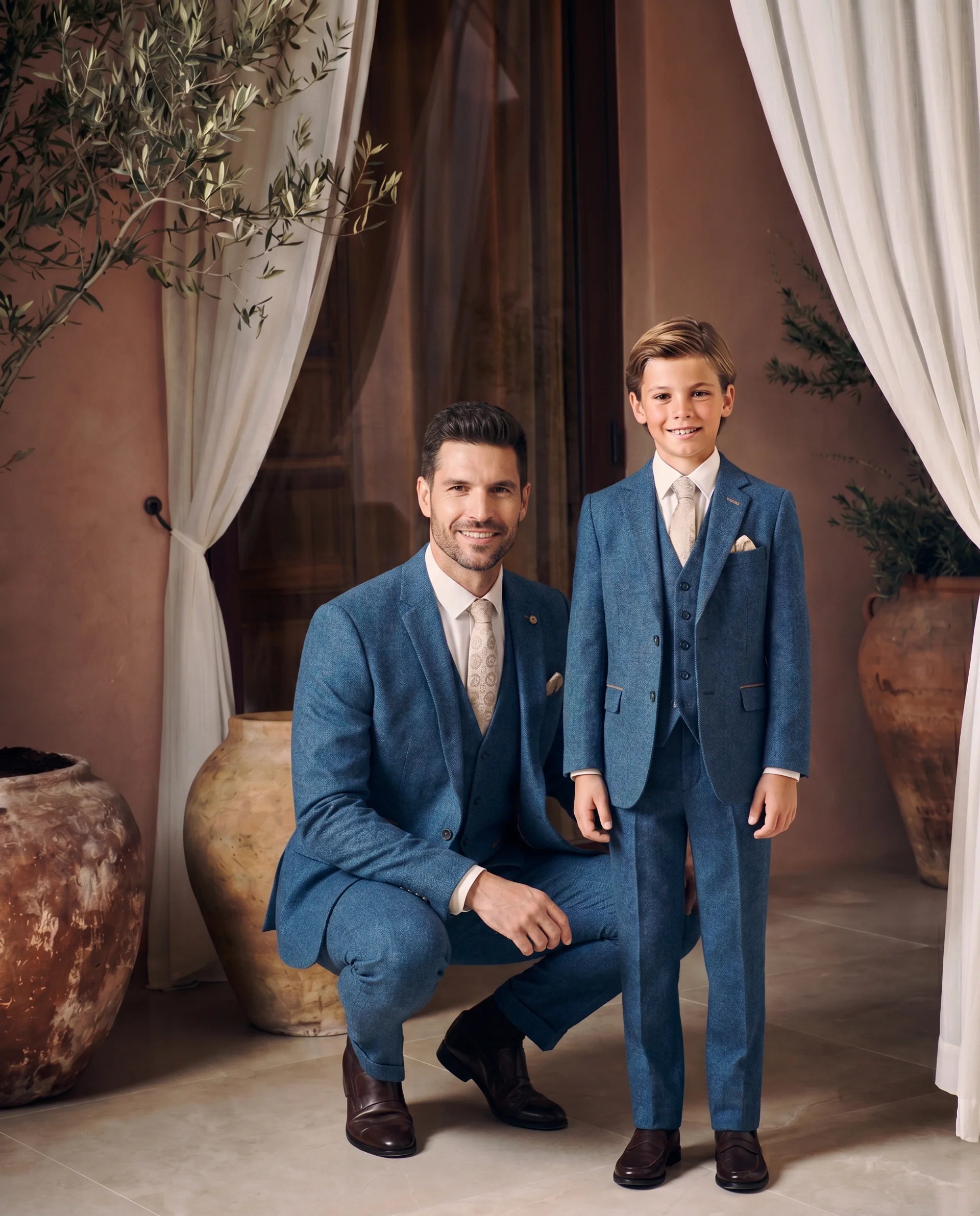 Father & Son - DION Blue Tweed Check Suit