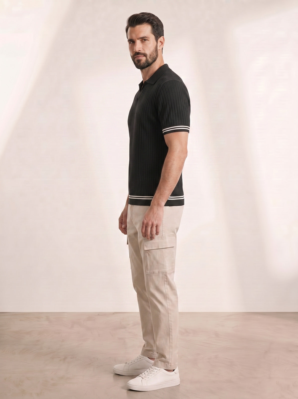 Esquire Contrast Trim Polo – Black