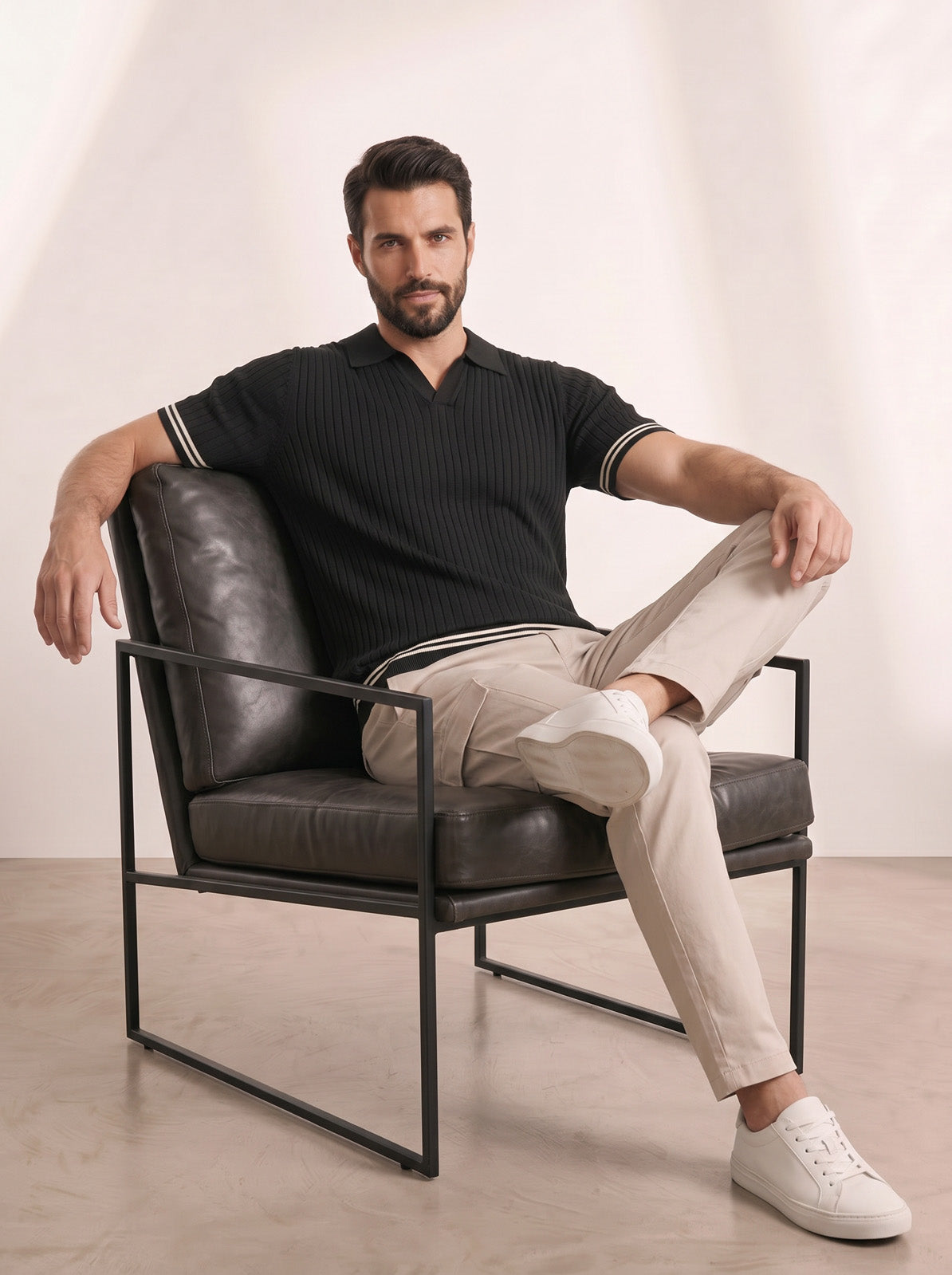 Esquire Contrast Trim Polo – Black