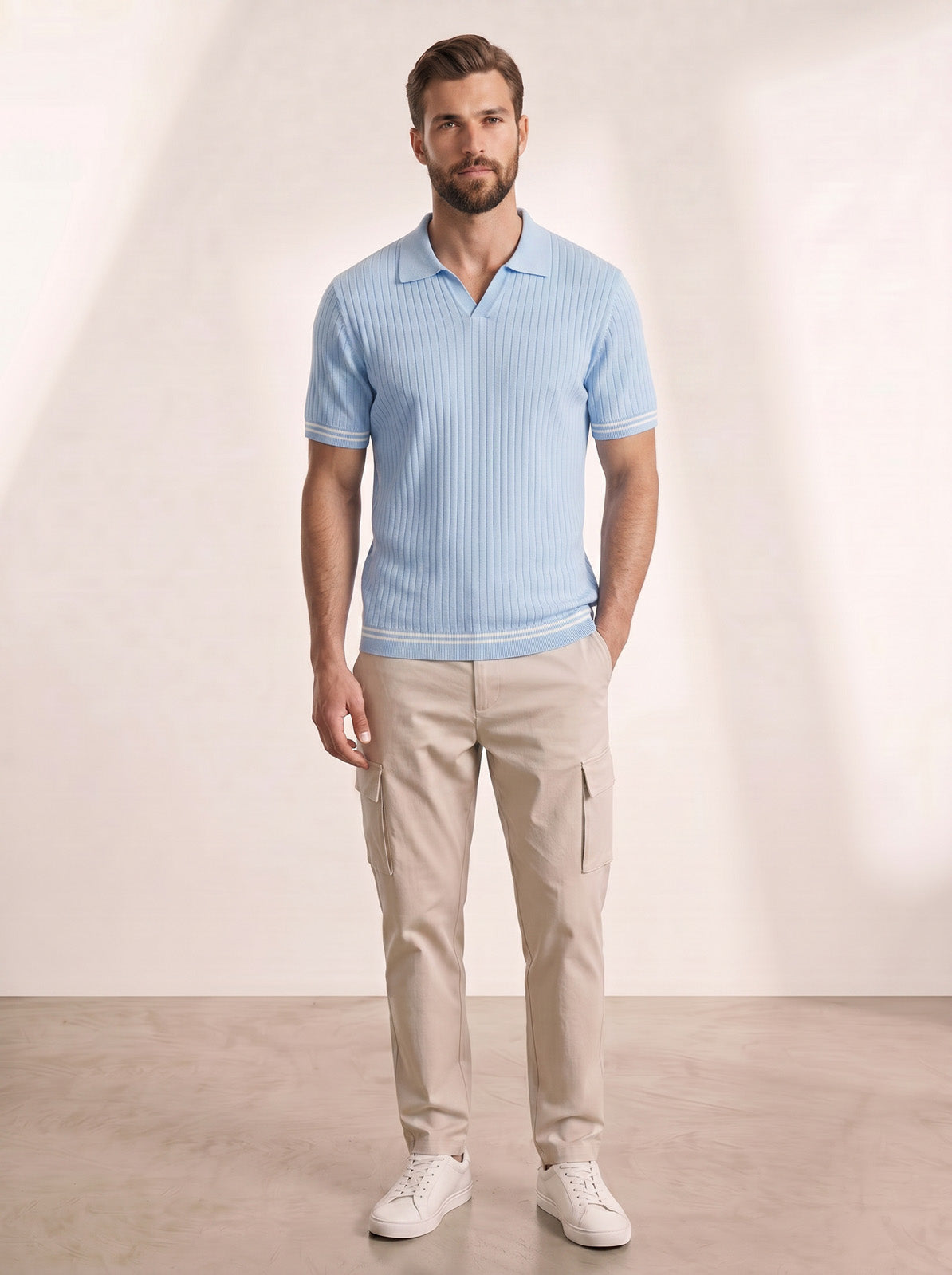 Esquire Contrast Trim Polo – Blue