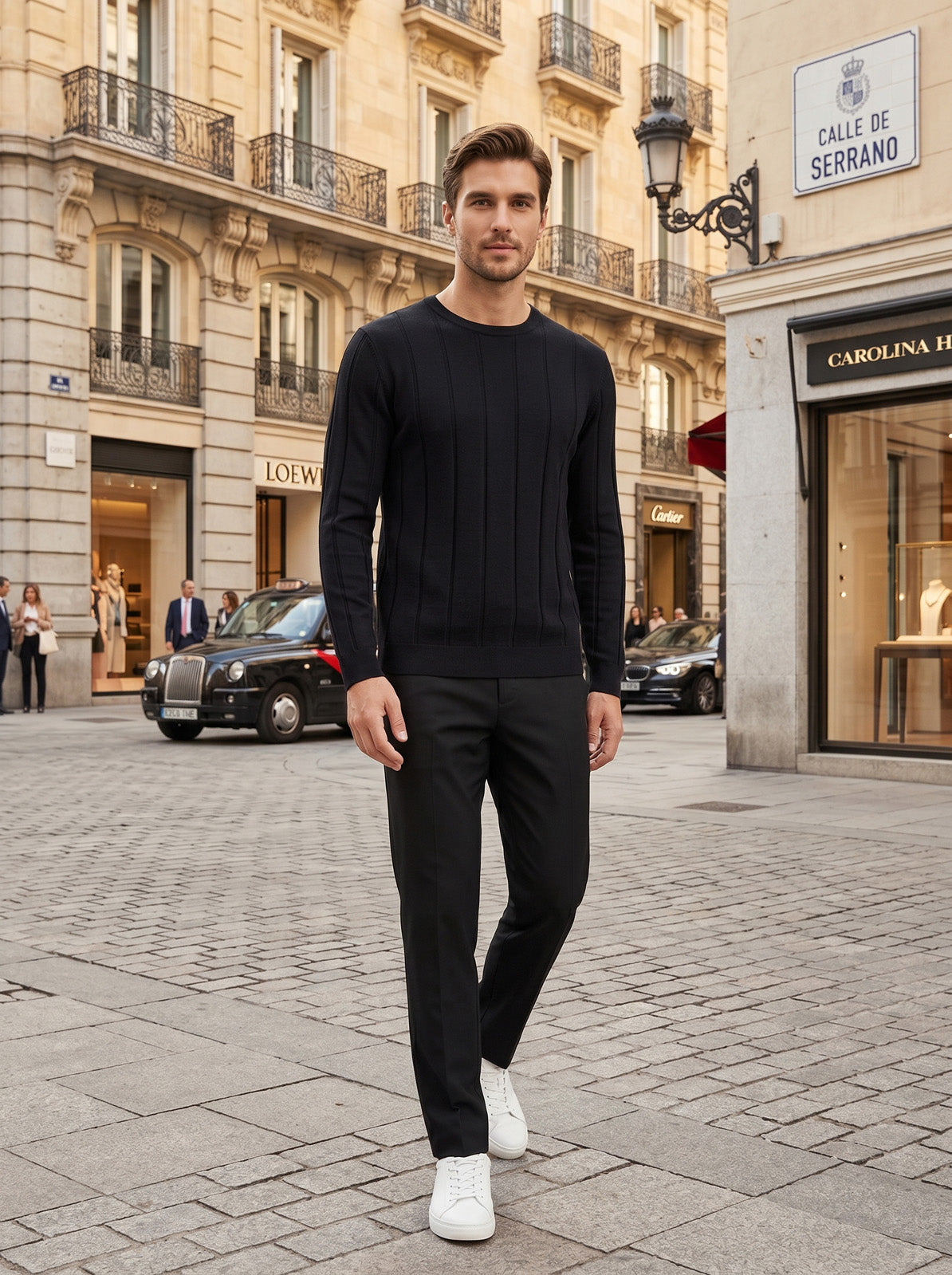 Esquire Ribbed Top - Black