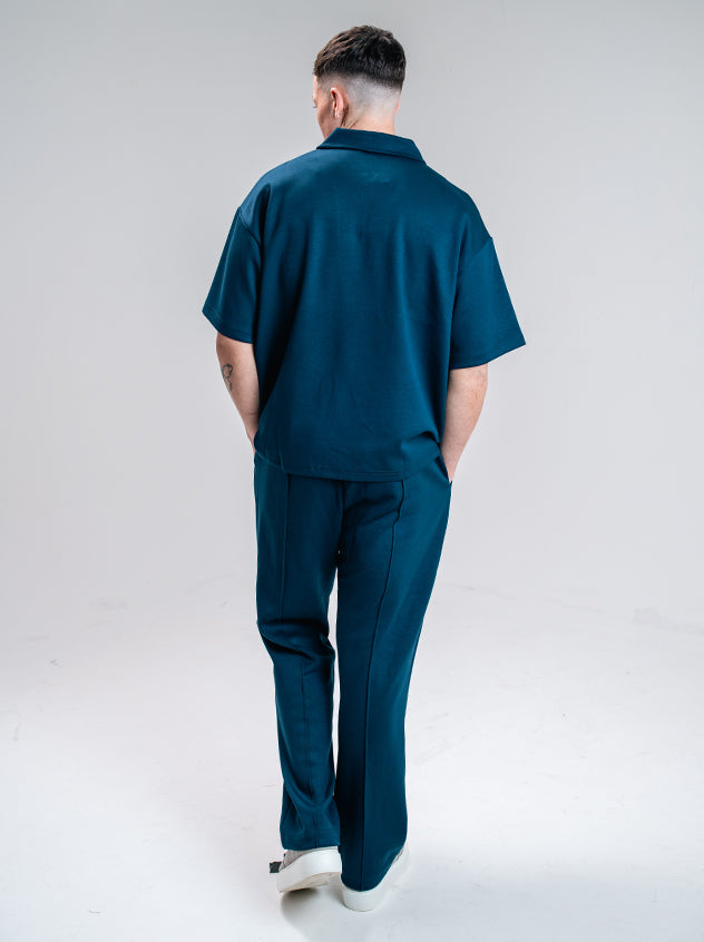 Esquires Quarter Zip Polo and Trousers set - Navy