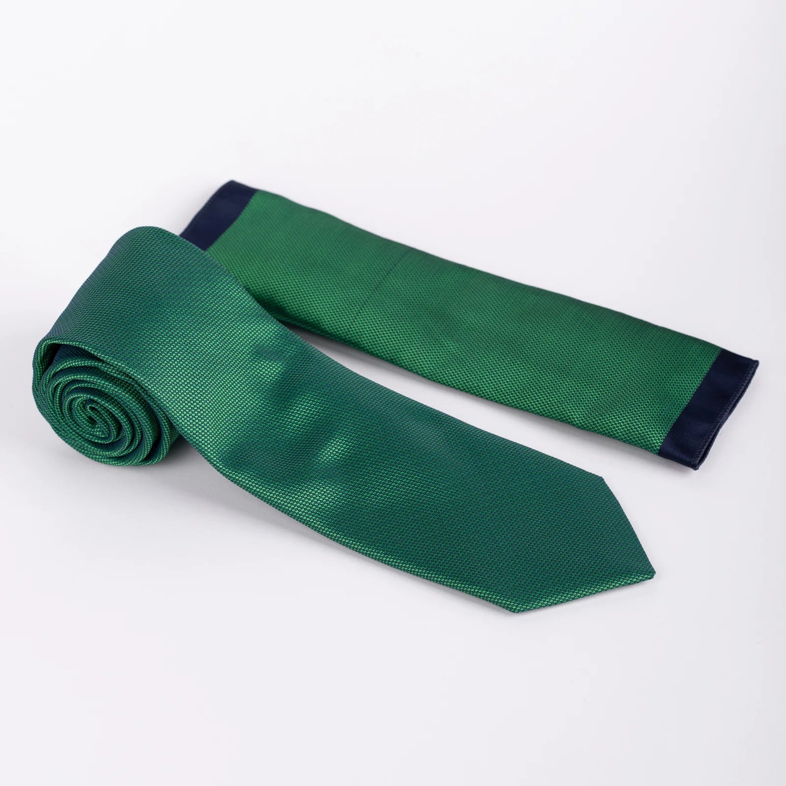 Textured - Tie & Pocket Square Set in Green