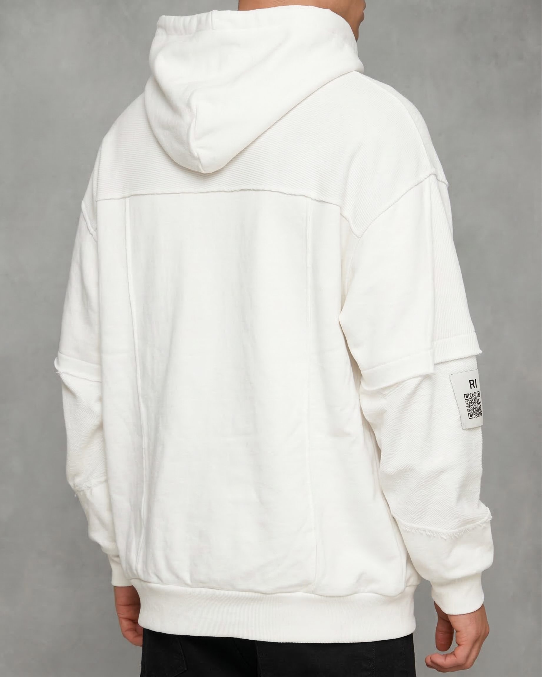 Multi-Panel Distressed Hoodie