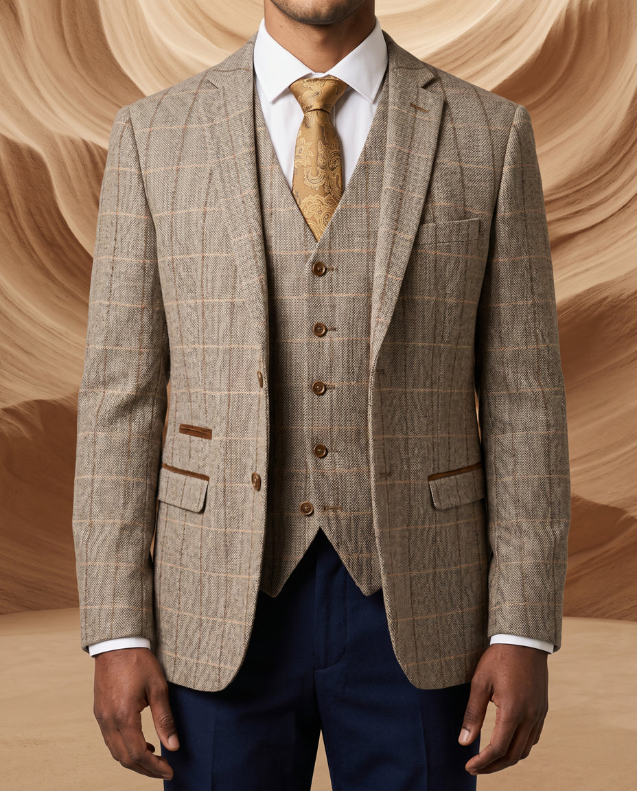 Harris Brown Tweed Suit with Mayfair Navy Trousers