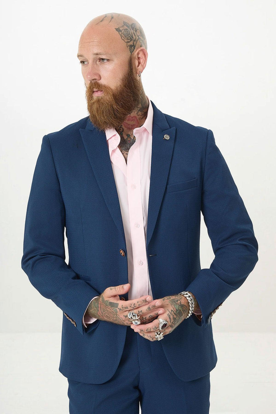 MAX - Royal Blue Blazer With Contrast Buttons