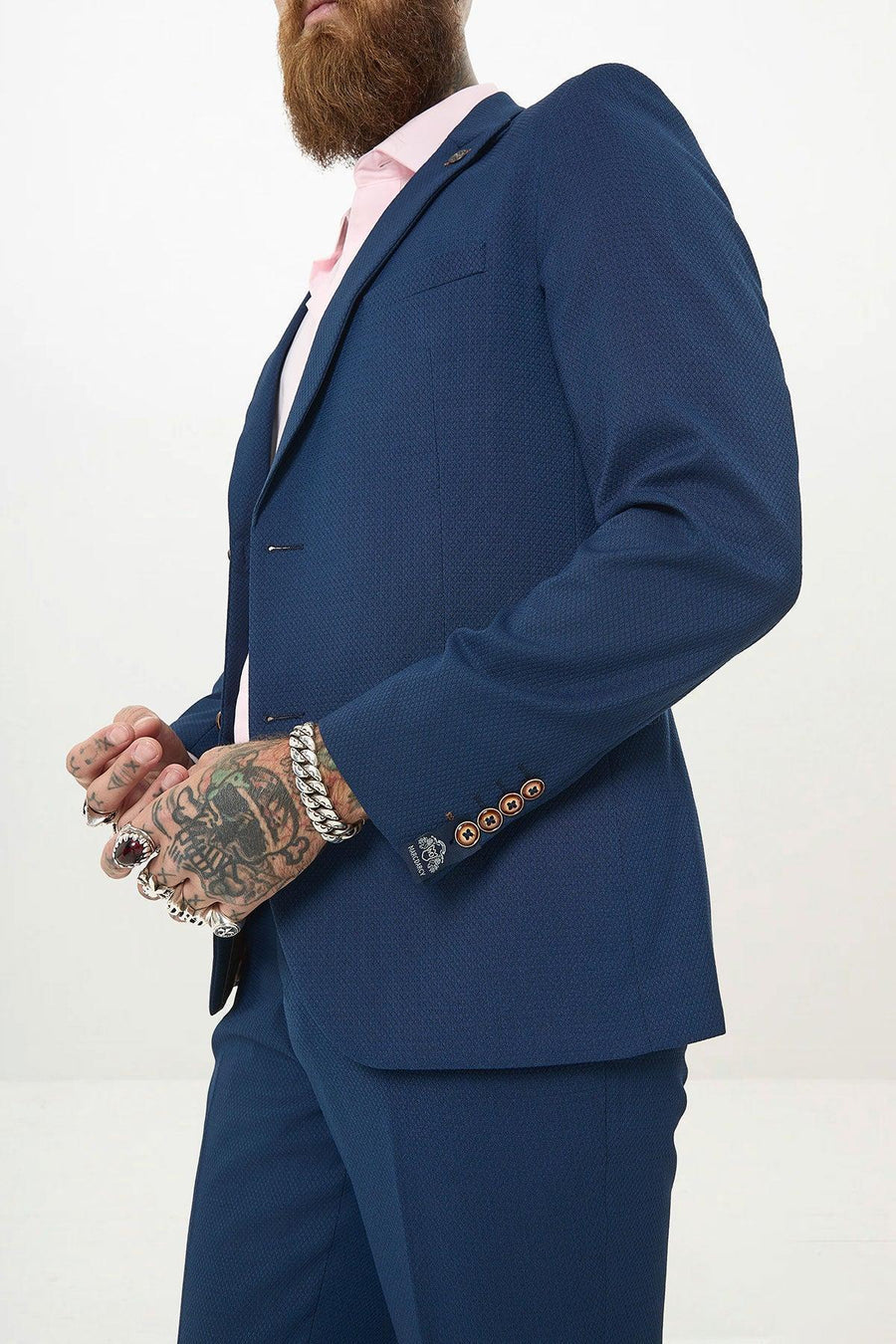 MAX - Royal Blue Blazer With Contrast Buttons