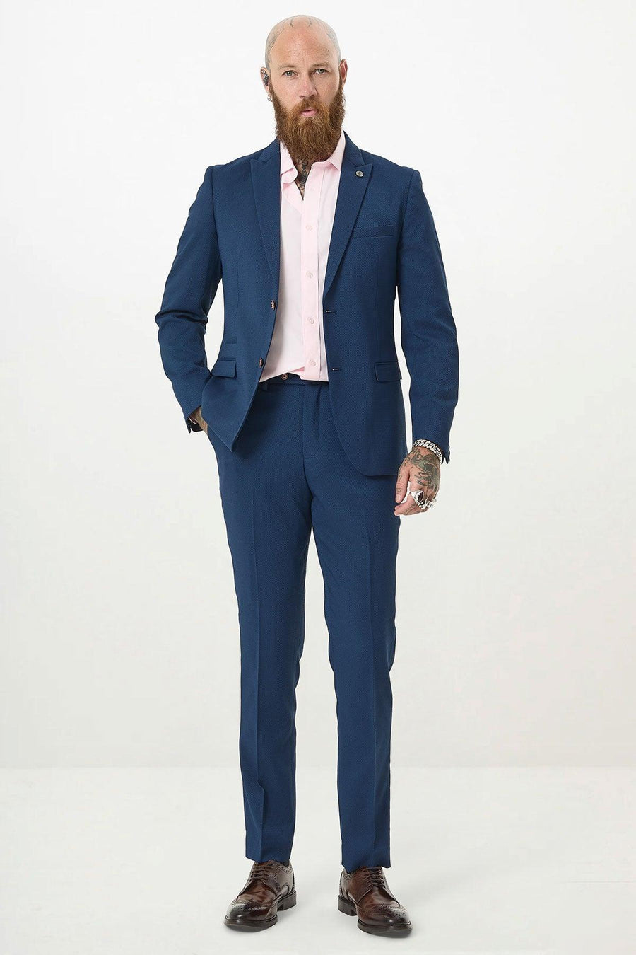 MAX - Royal Blue Blazer With Contrast Buttons