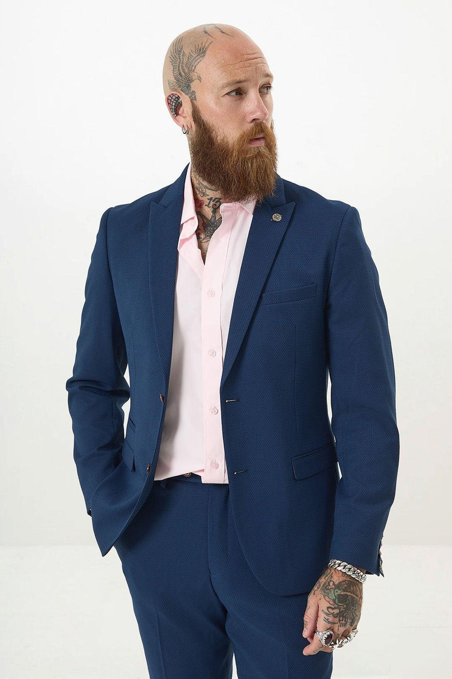 MAX - Royal Blue Blazer With Contrast Buttons