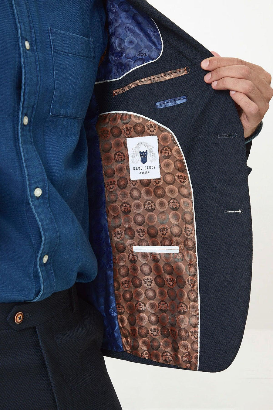 MAX - Navy Blue Blazer With Contrast Buttons